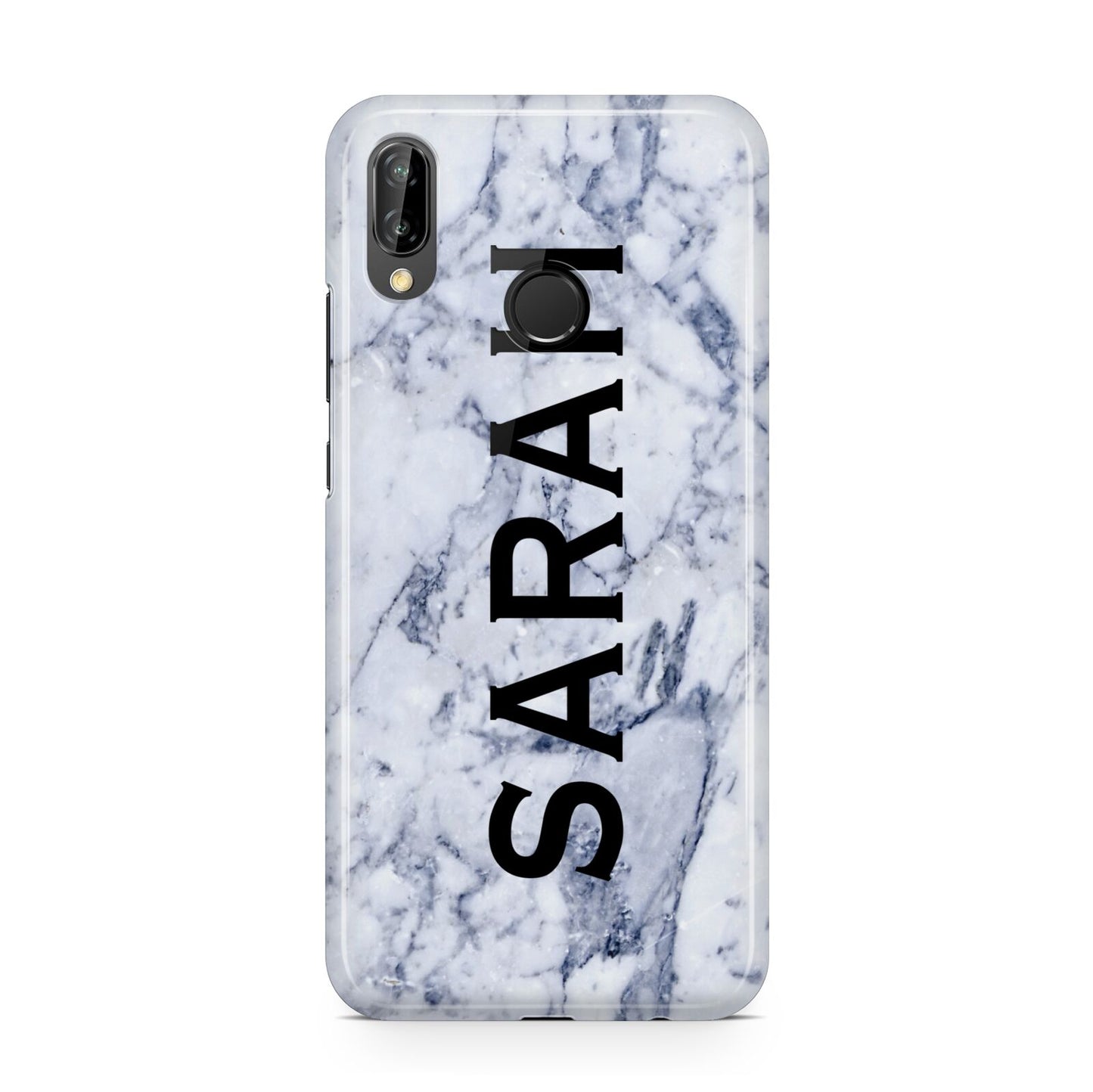 Personalised Clear Name Cutout Blue Marble Custom Huawei P20 Lite Phone Case