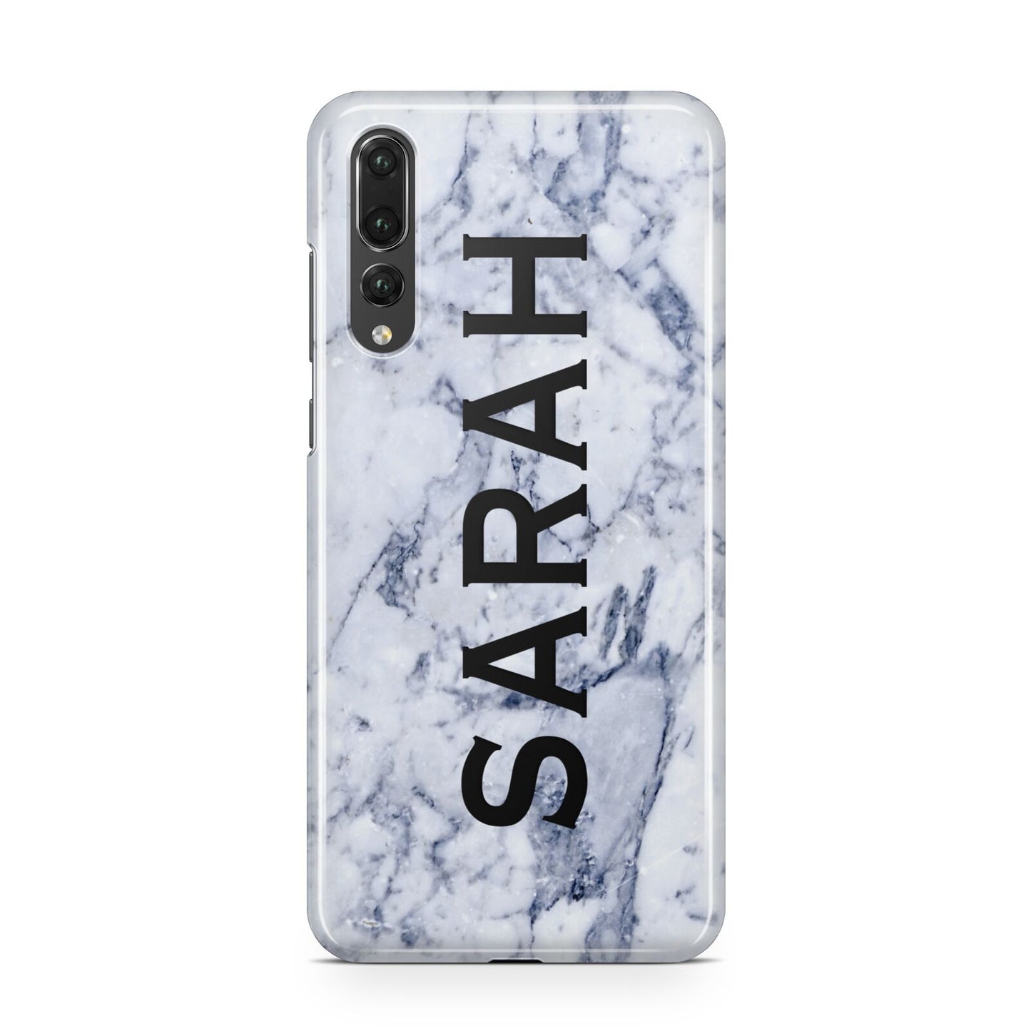 Personalised Clear Name Cutout Blue Marble Custom Huawei P20 Pro Phone Case