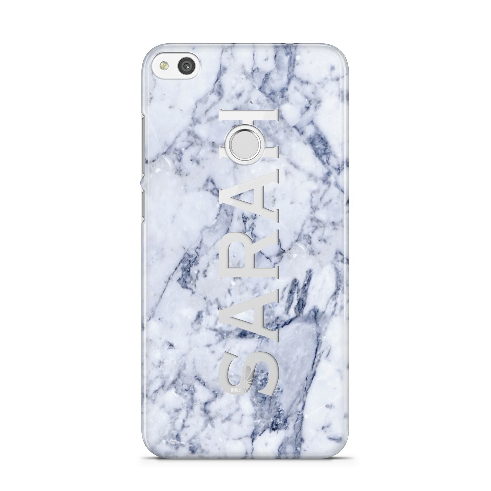 Personalised Clear Name Cutout Blue Marble Custom Huawei P8 Lite Case