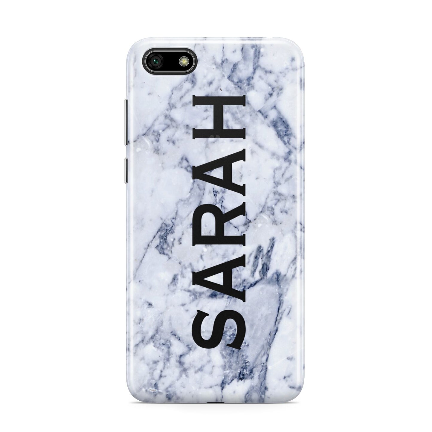 Personalised Clear Name Cutout Blue Marble Custom Huawei Y5 Prime 2018 Phone Case