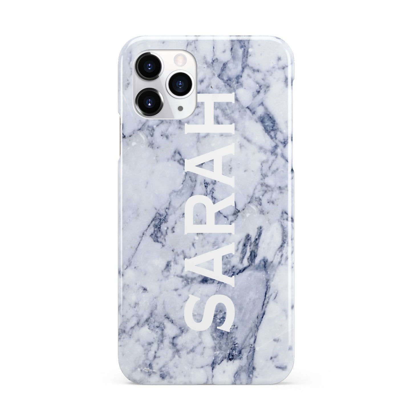 Personalised Clear Name Cutout Blue Marble Custom iPhone 11 Pro 3D Snap Case