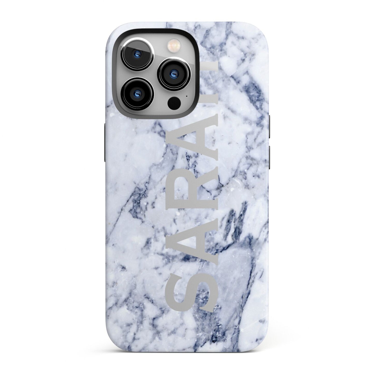 Personalised Clear Name Cutout Blue Marble Custom iPhone 13 Pro Full Wrap 3D Tough Case