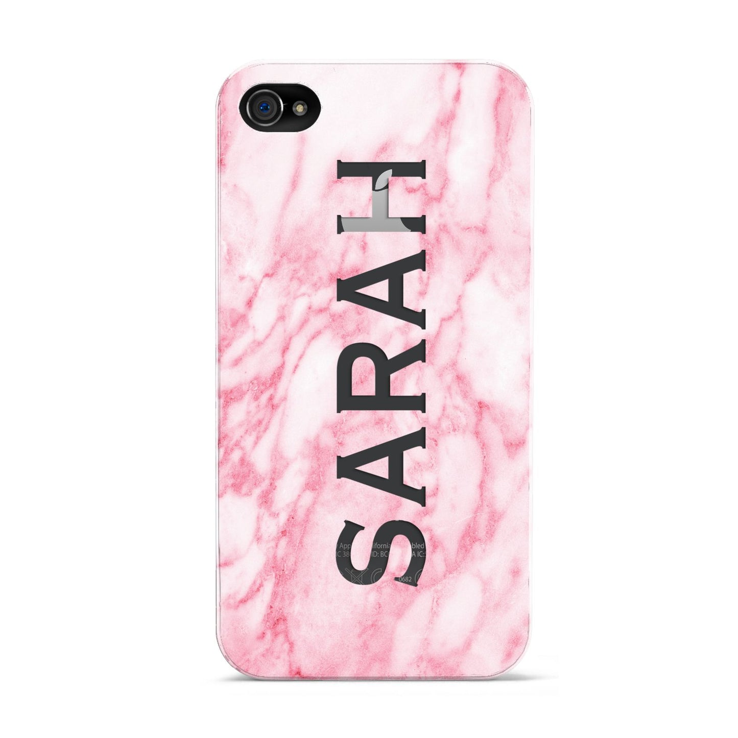 Personalised Clear Name Cutout Pink Marble Custom Apple iPhone 4s Case