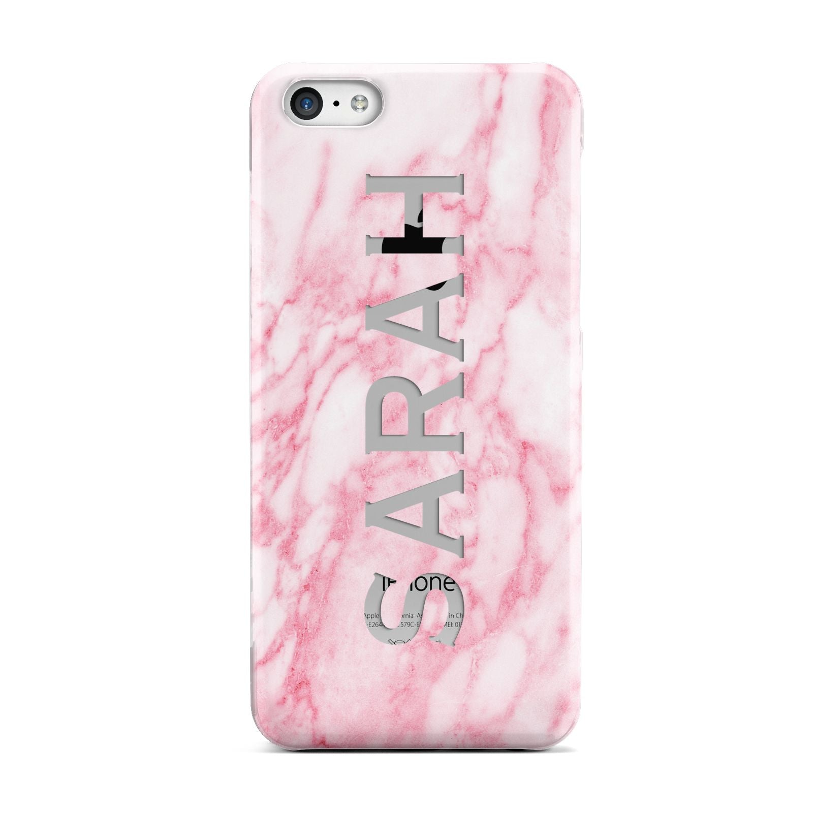 Personalised Clear Name Cutout Pink Marble Custom Apple iPhone 5c Case