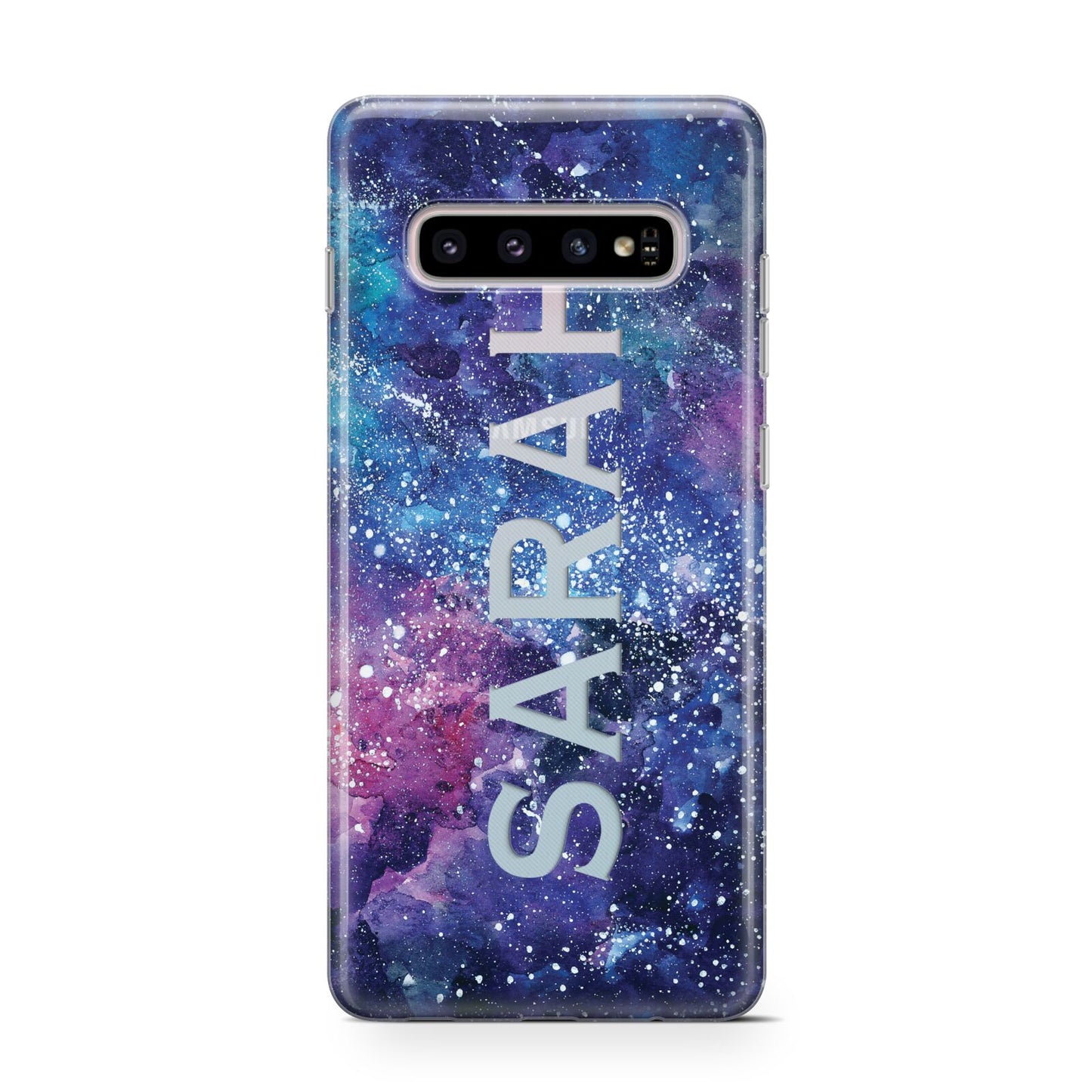 Personalised Clear Name Cutout Space Nebula Custom Protective Samsung Galaxy Case