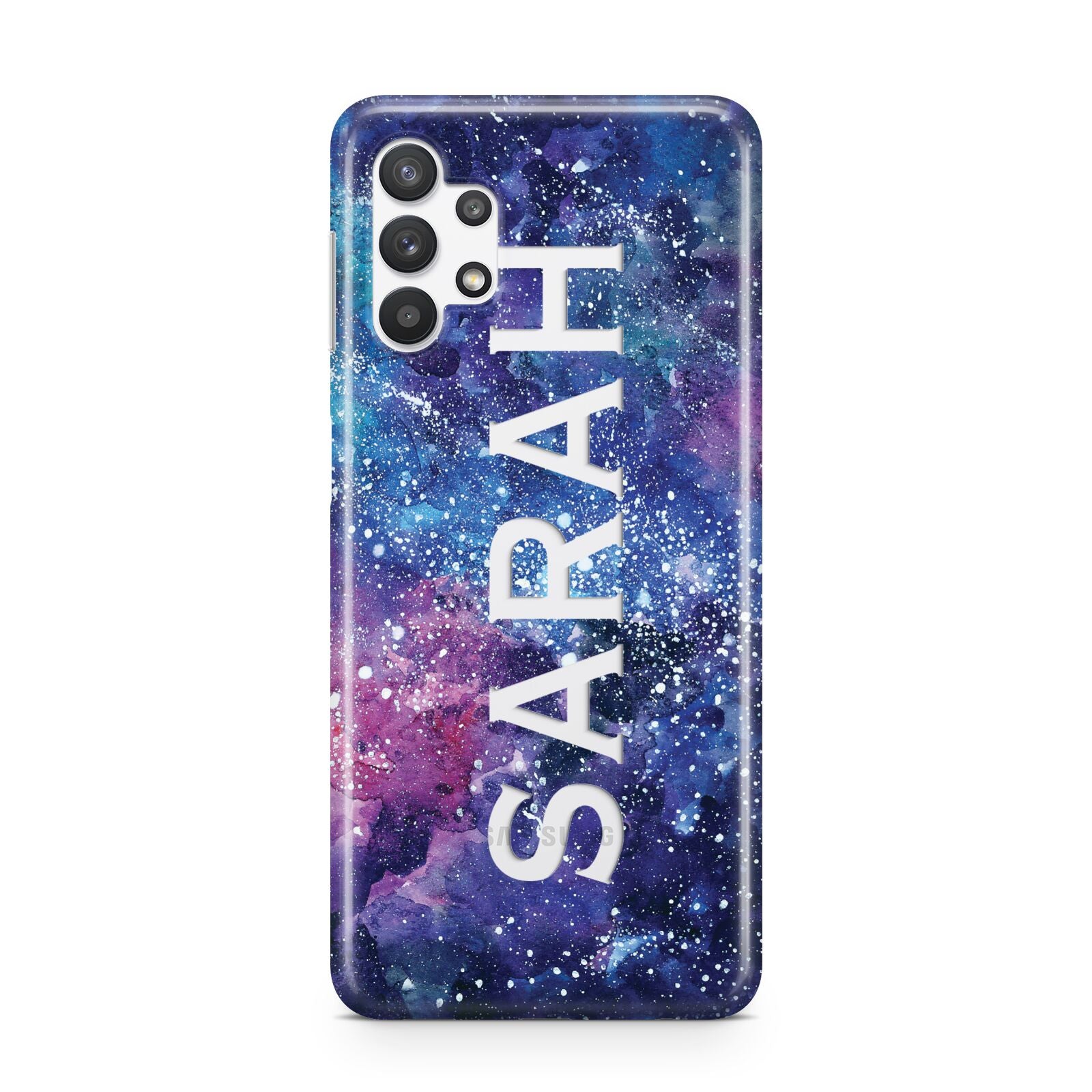 Personalised Clear Name Cutout Space Nebula Custom Samsung A32 5G Case