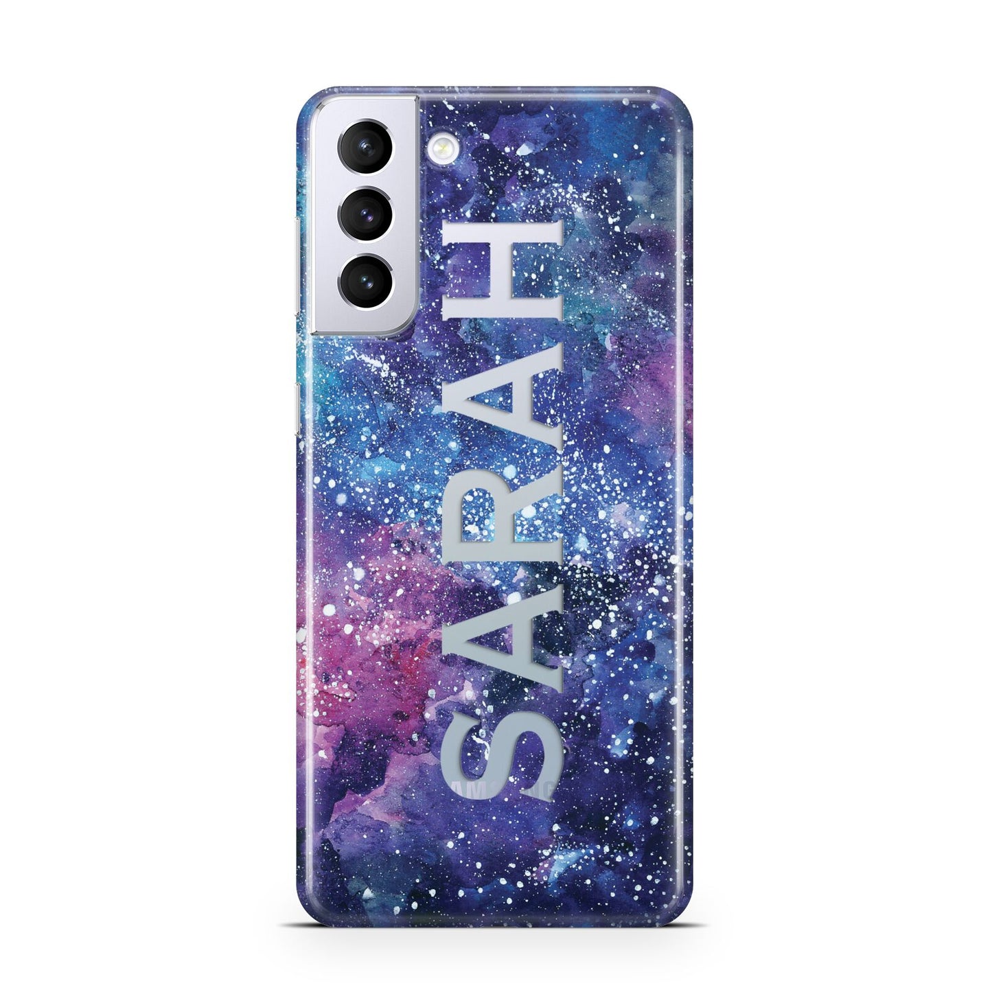 Personalised Clear Name Cutout Space Nebula Custom Samsung S21 Plus Case