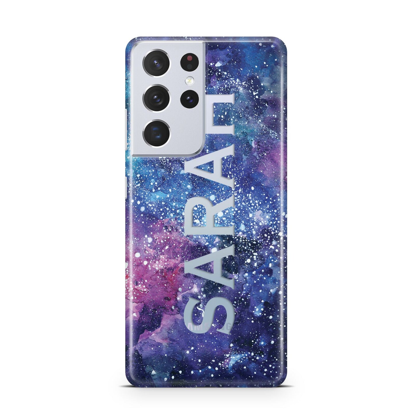 Personalised Clear Name Cutout Space Nebula Custom Samsung S21 Ultra Case