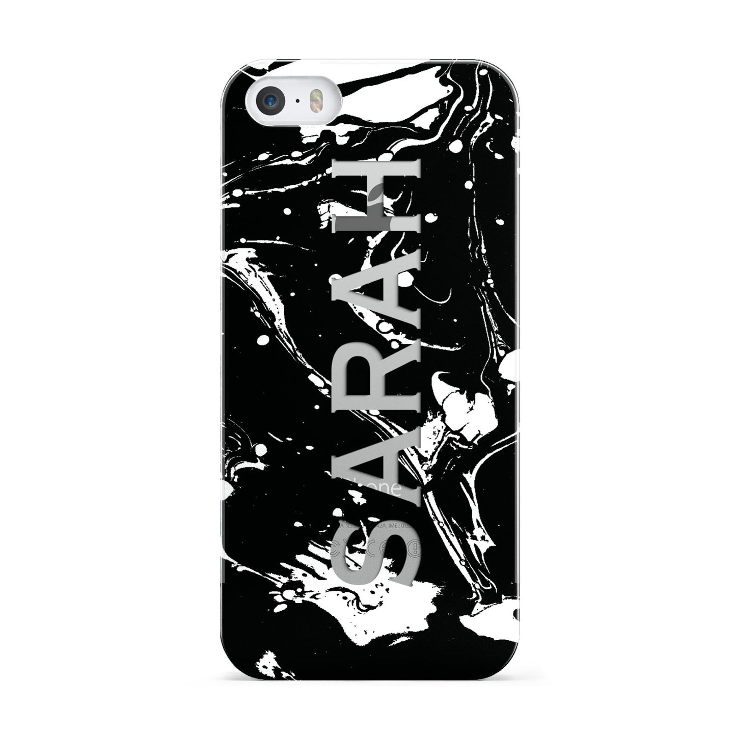 Personalised Clear Name Cutout Swirl Marble Custom Apple iPhone 5 Case