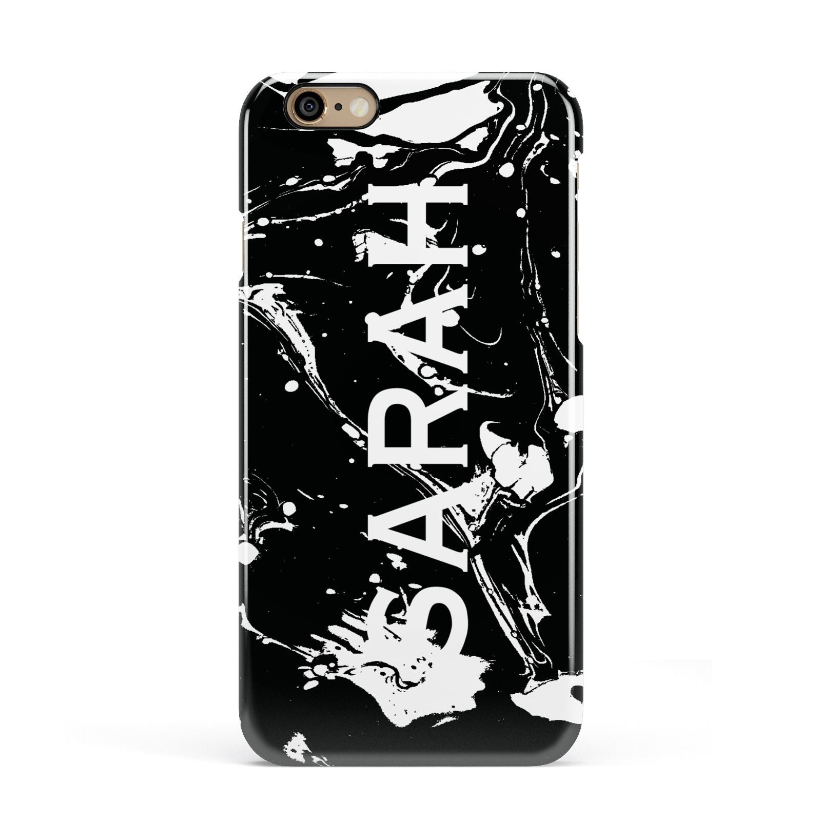 Personalised Clear Name Cutout Swirl Marble Custom Apple iPhone 6 3D Snap Case