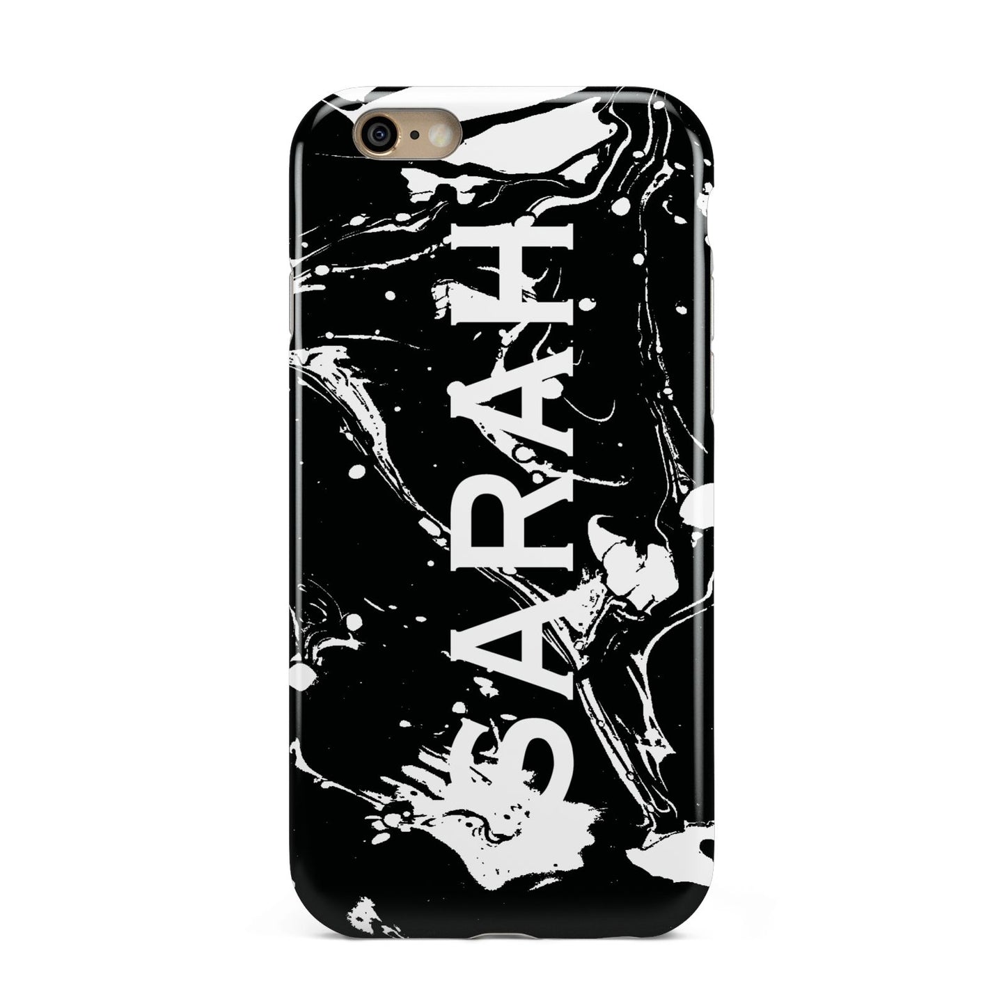 Personalised Clear Name Cutout Swirl Marble Custom Apple iPhone 6 3D Tough Case