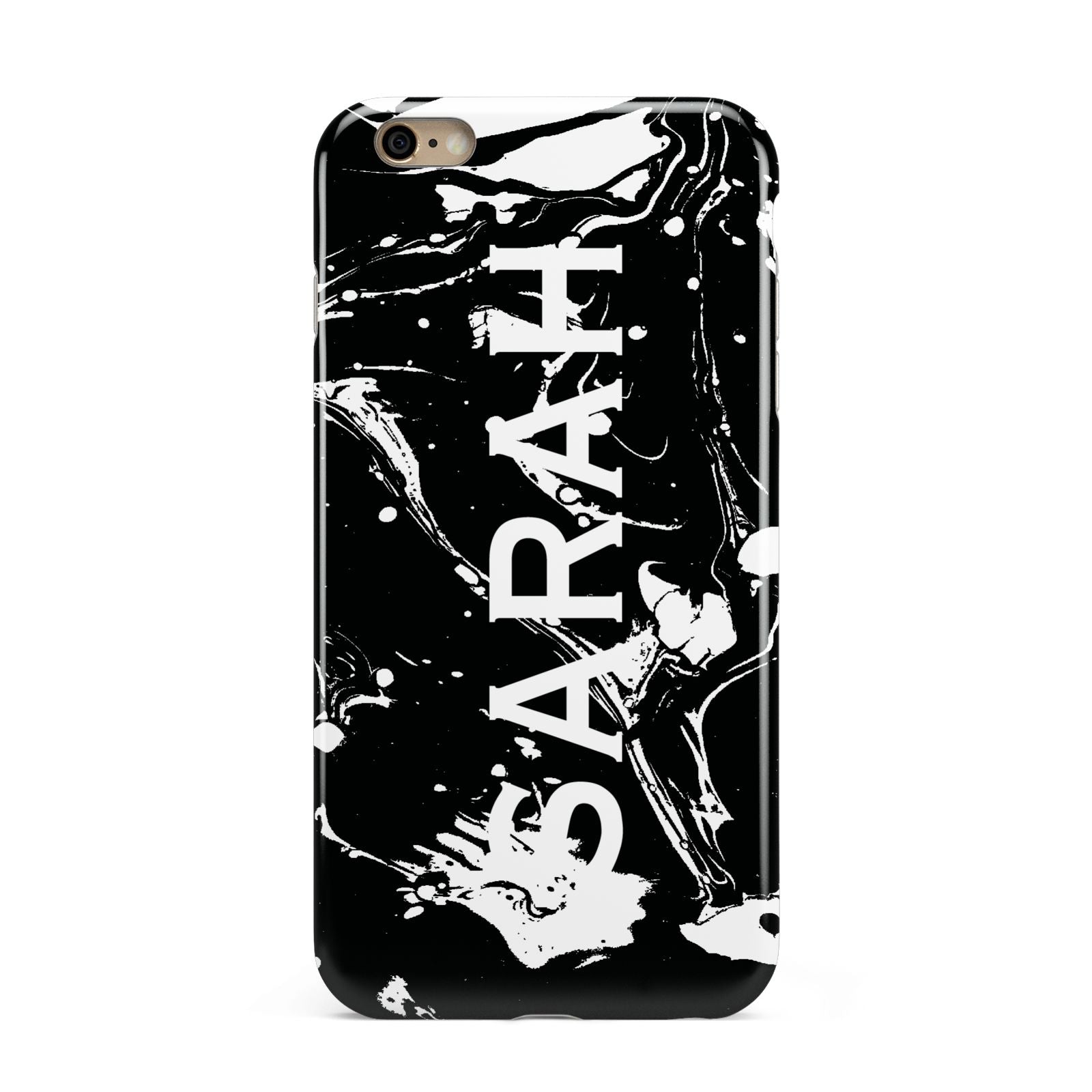 Personalised Clear Name Cutout Swirl Marble Custom Apple iPhone 6 Plus 3D Tough Case