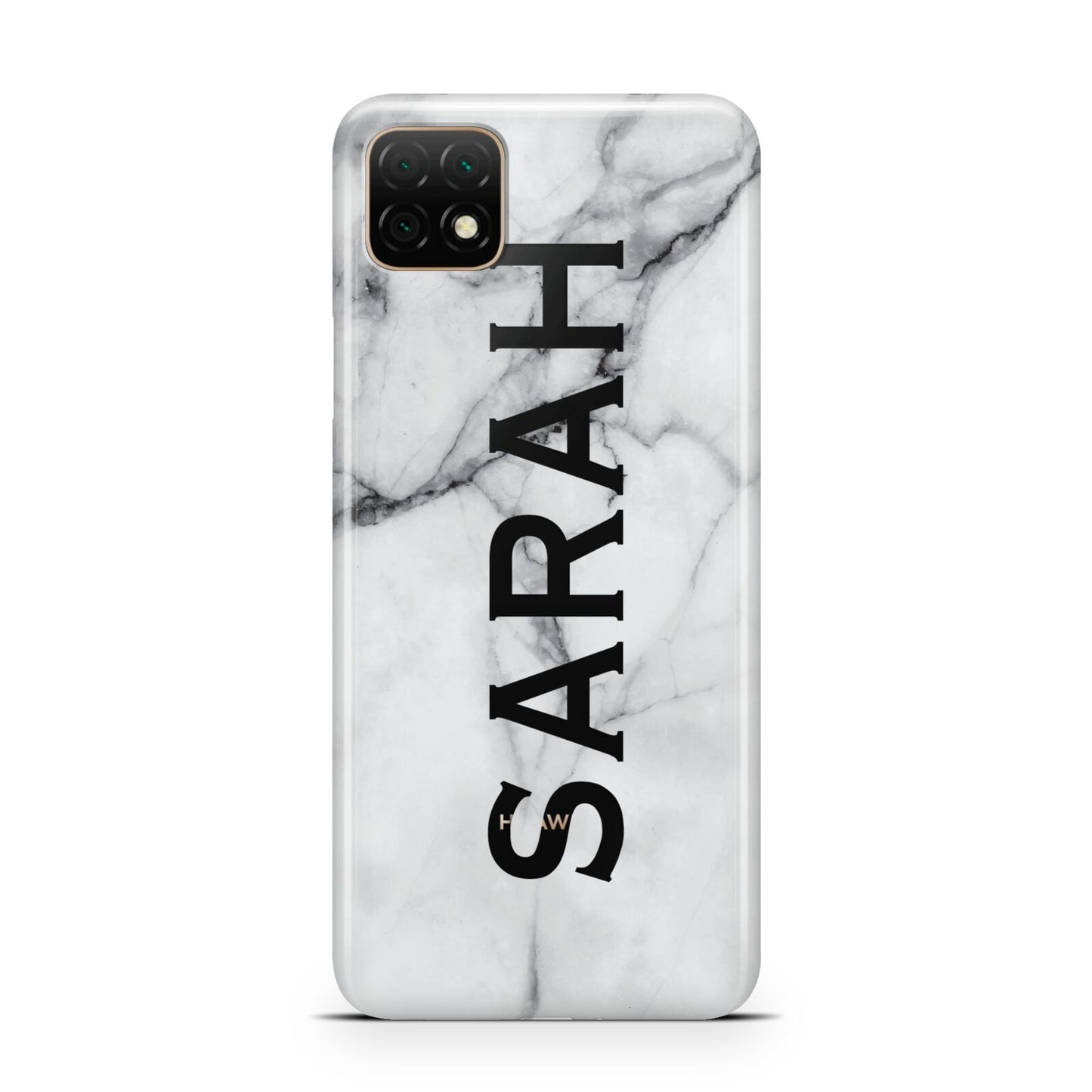 Personalised Clear Name See Through Grey Marble Huawei Enjoy 20 Phone Case