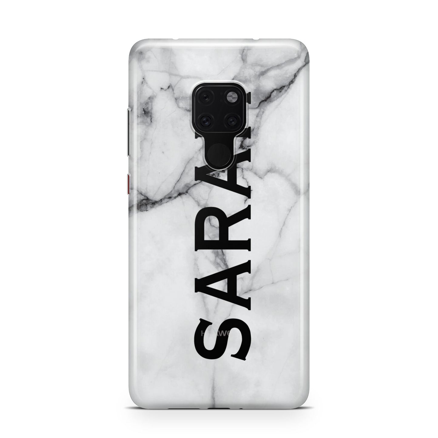 Personalised Clear Name See Through Grey Marble Huawei Mate 20 Phone Case