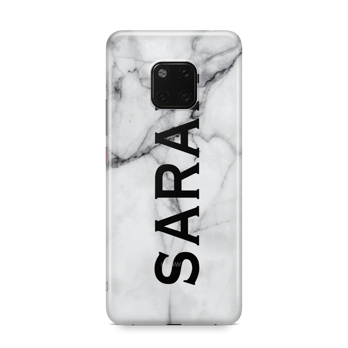 Personalised Clear Name See Through Grey Marble Huawei Mate 20 Pro Phone Case