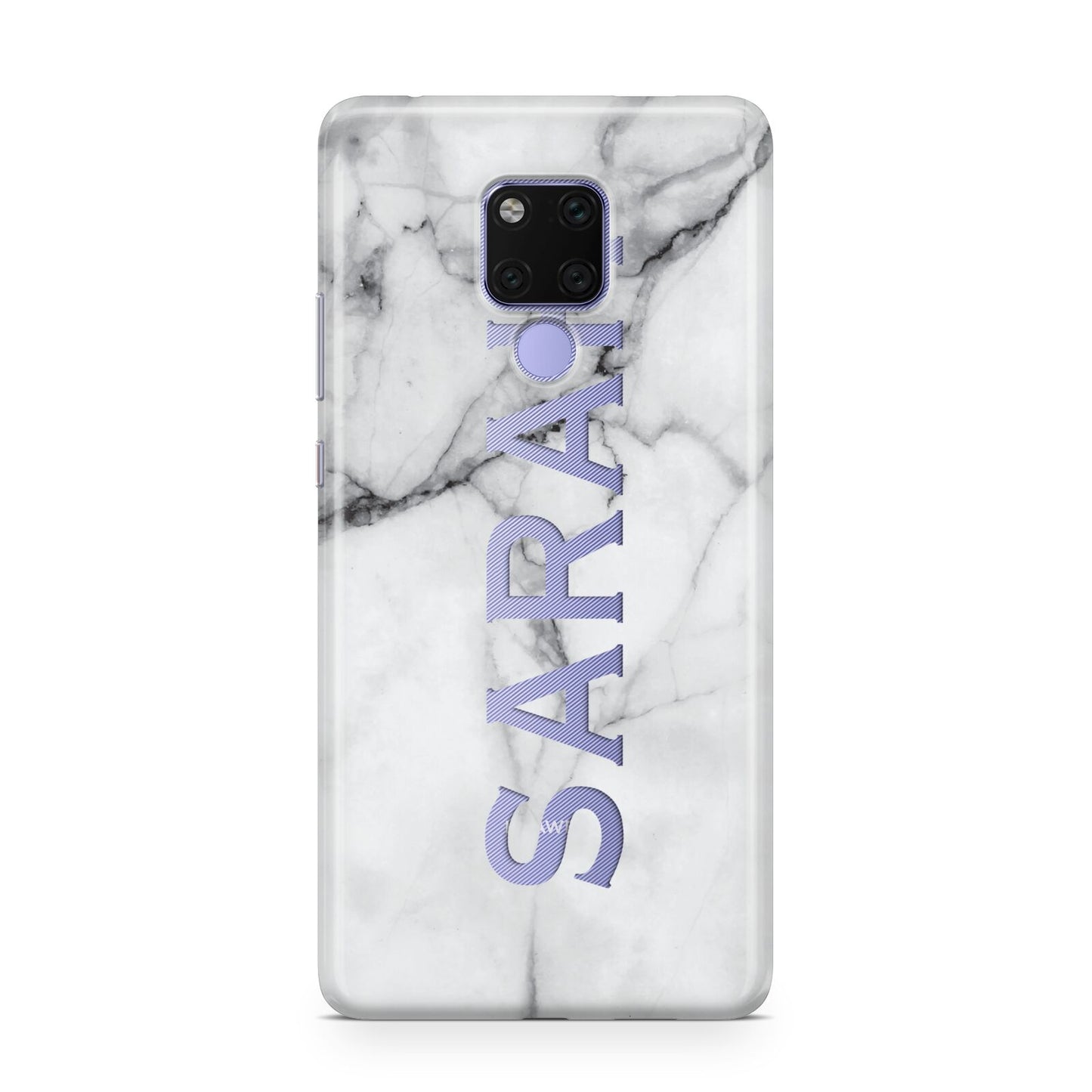 Personalised Clear Name See Through Grey Marble Huawei Mate 20X Phone Case