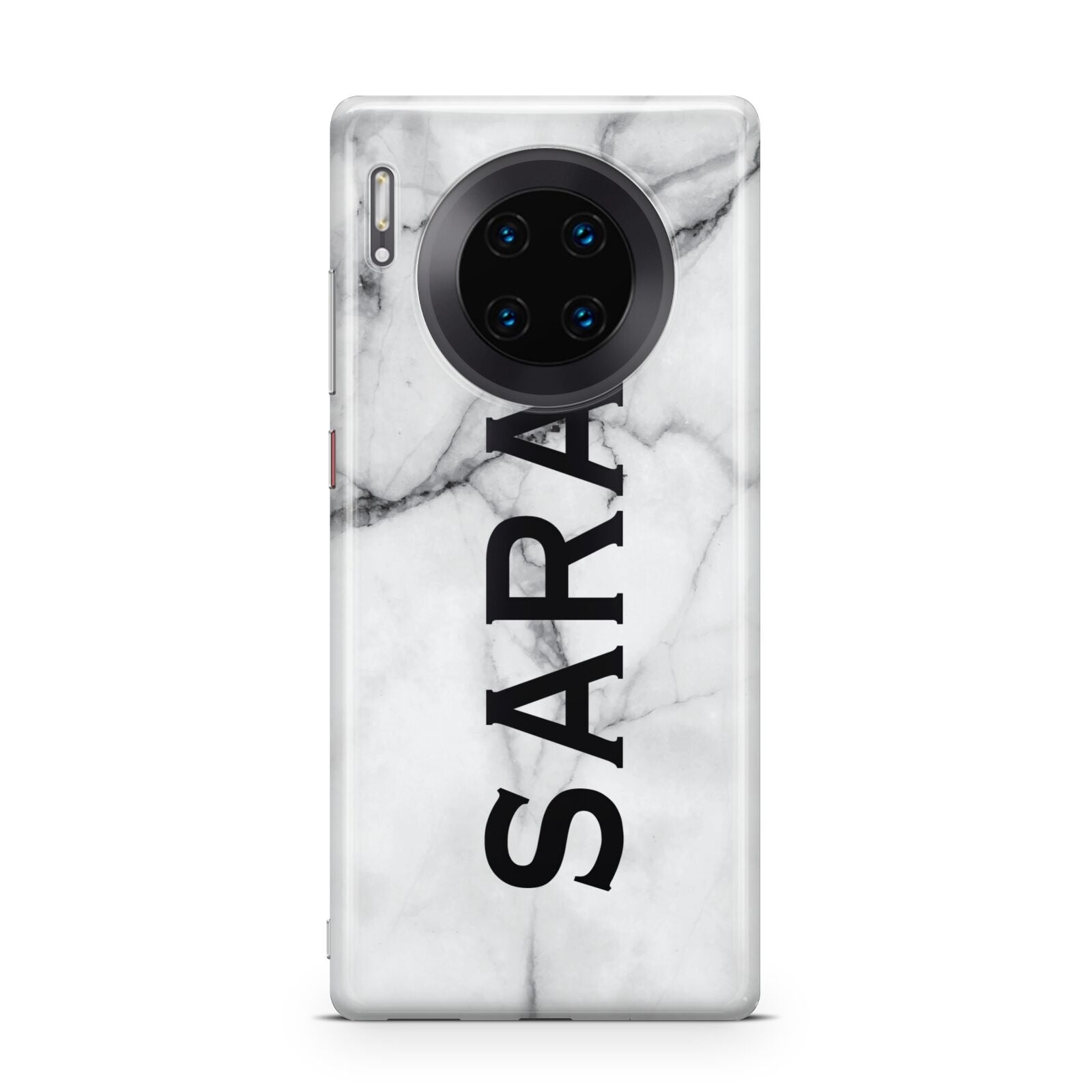 Personalised Clear Name See Through Grey Marble Huawei Mate 30 Pro Phone Case