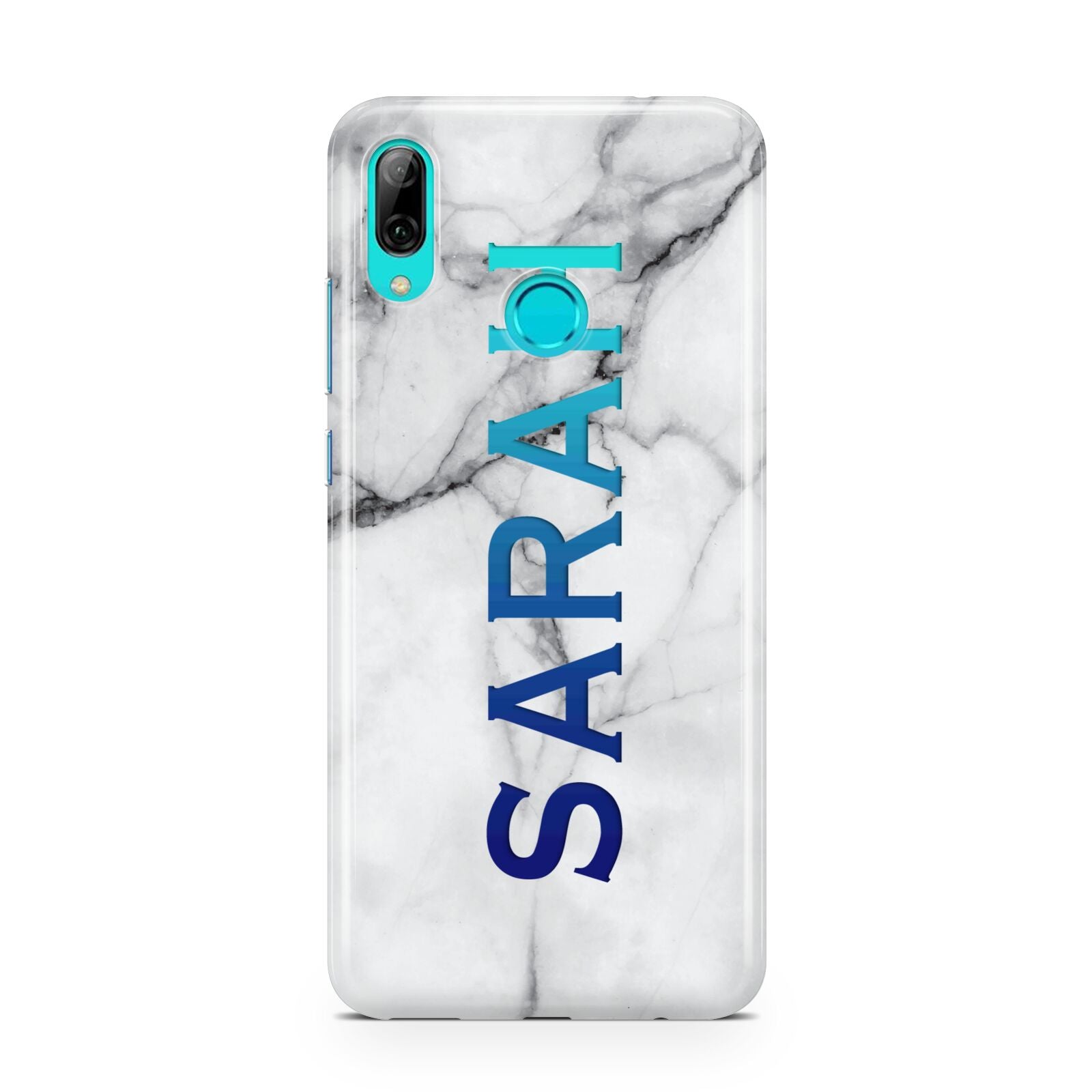 Personalised Clear Name See Through Grey Marble Huawei P Smart 2019 Case