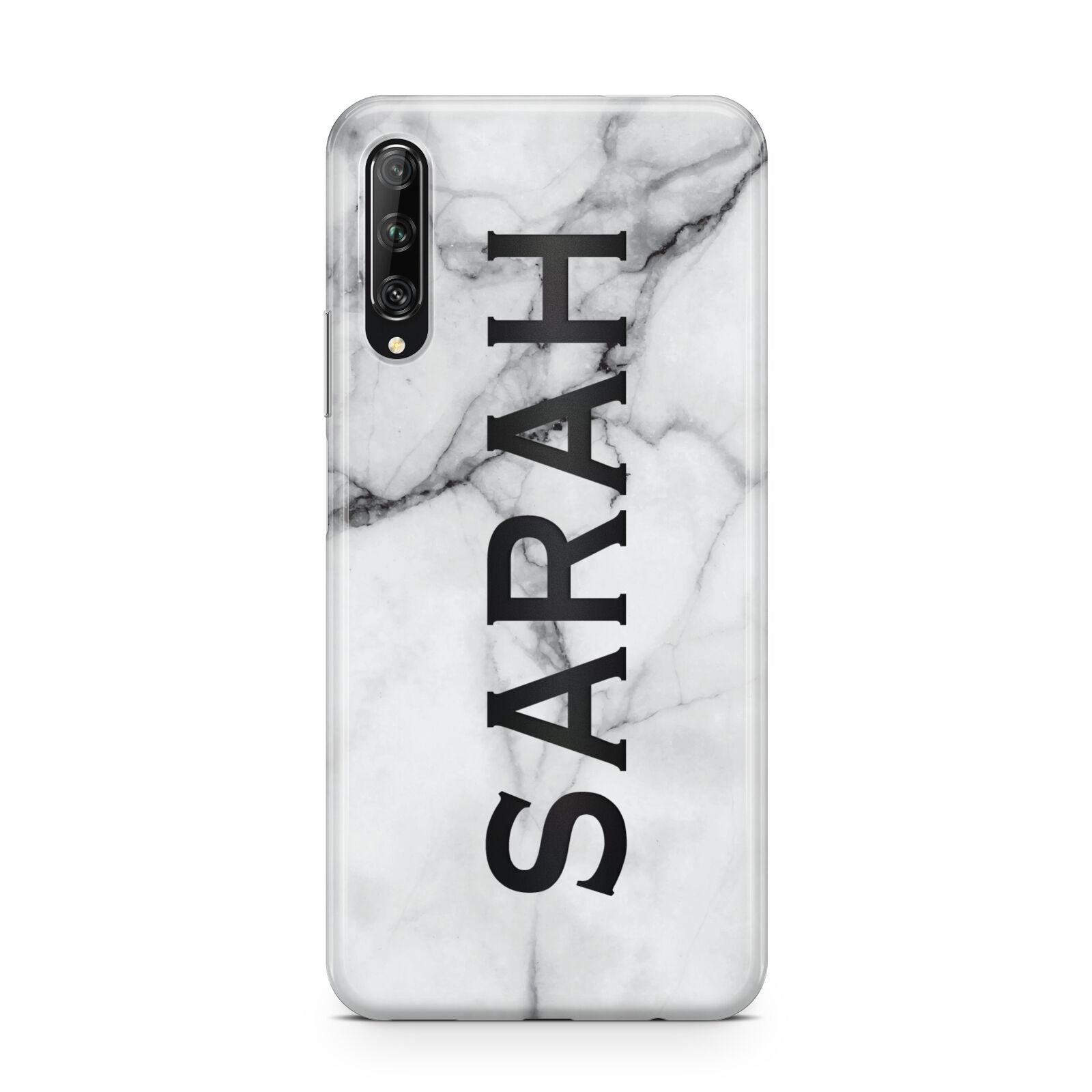 Personalised Clear Name See Through Grey Marble Huawei P Smart Pro 2019