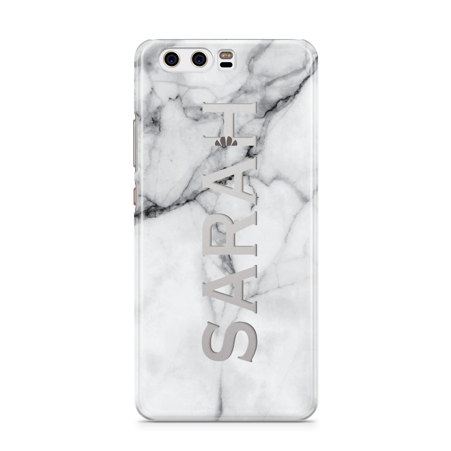 Personalised Clear Name See Through Grey Marble Huawei P10 Phone Case