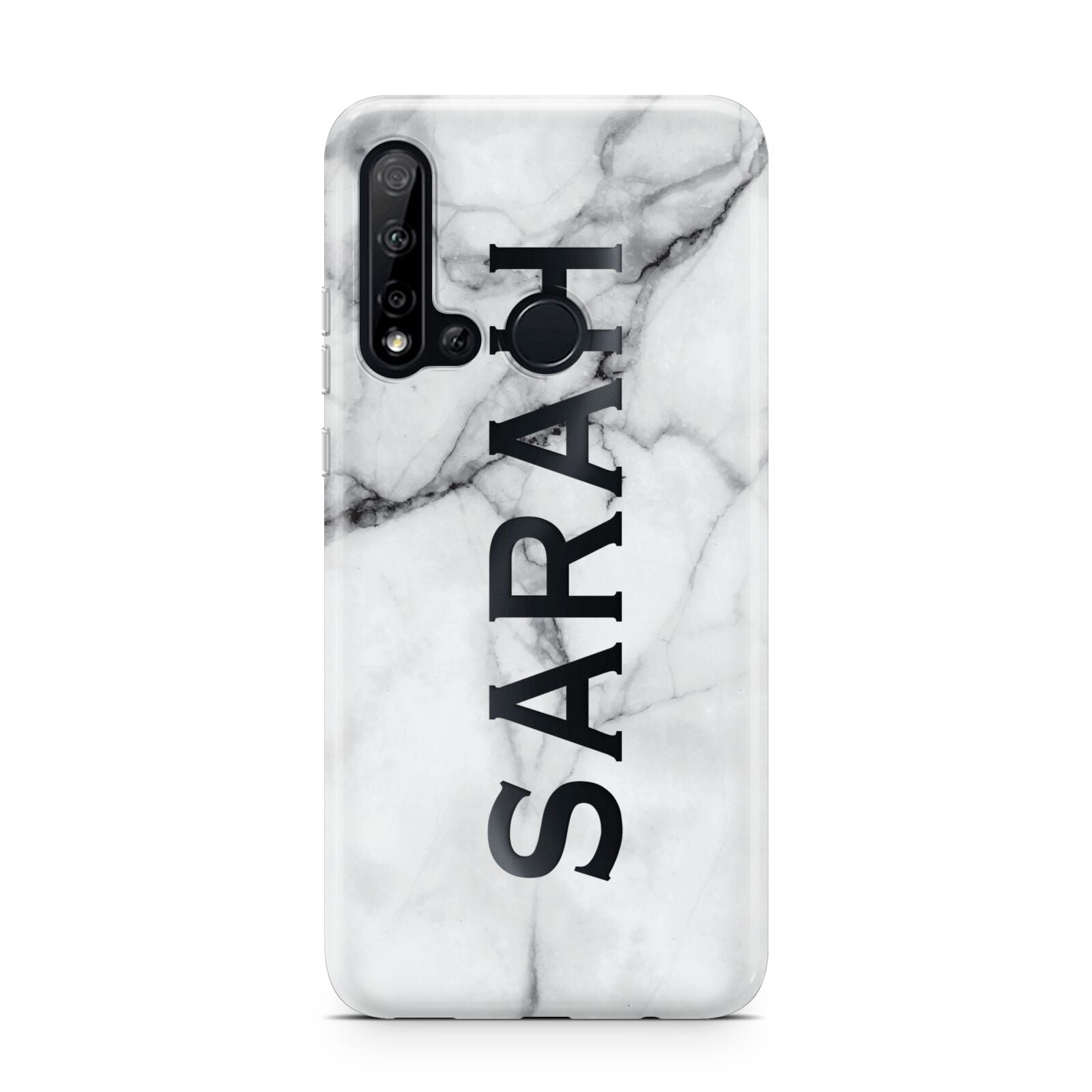 Personalised Clear Name See Through Grey Marble Huawei P20 Lite 5G Phone Case