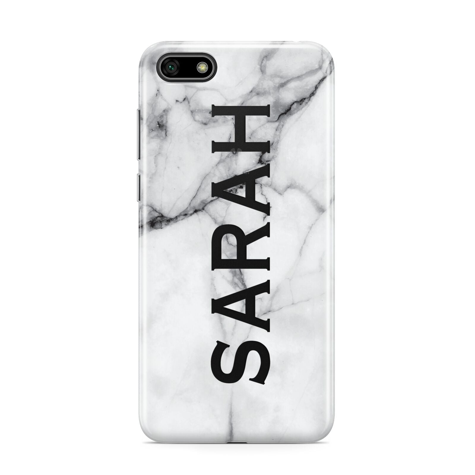 Personalised Clear Name See Through Grey Marble Huawei Y5 Prime 2018 Phone Case