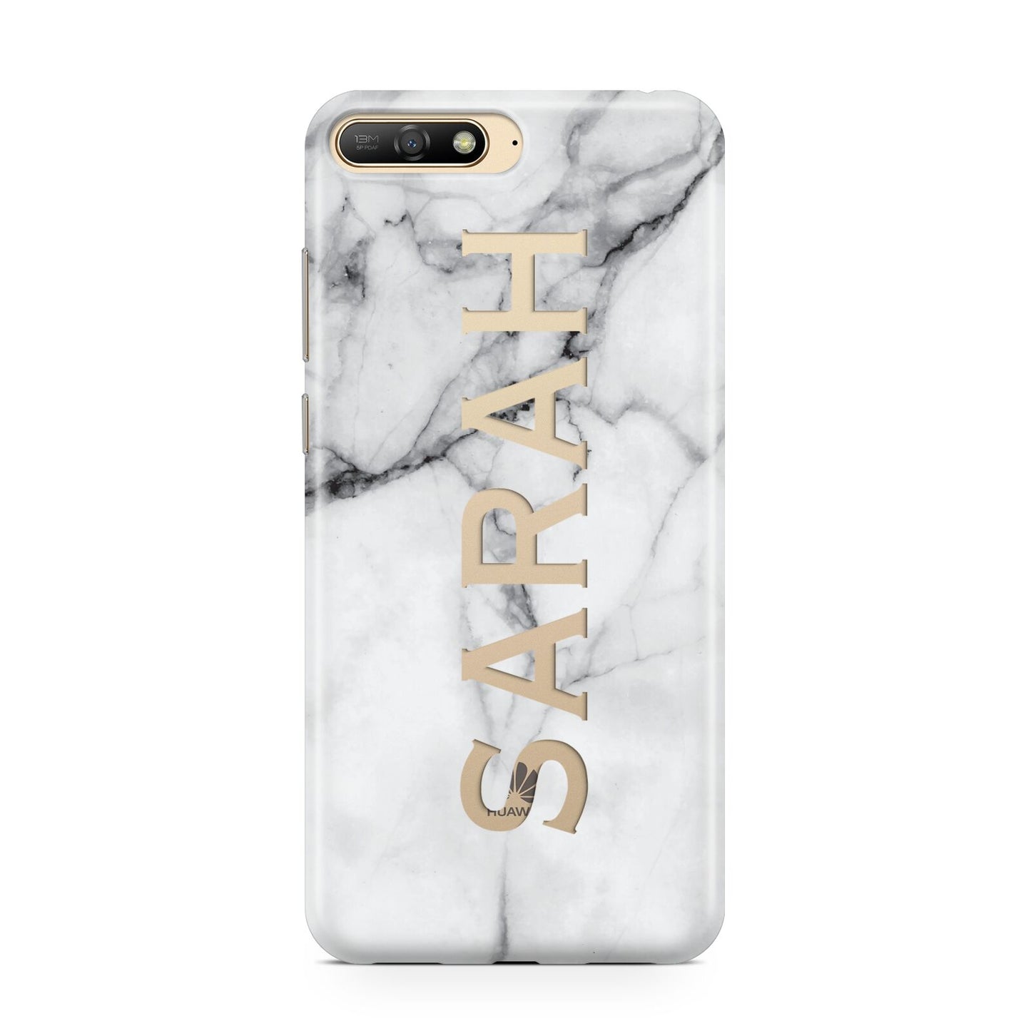 Personalised Clear Name See Through Grey Marble Huawei Y6 2018