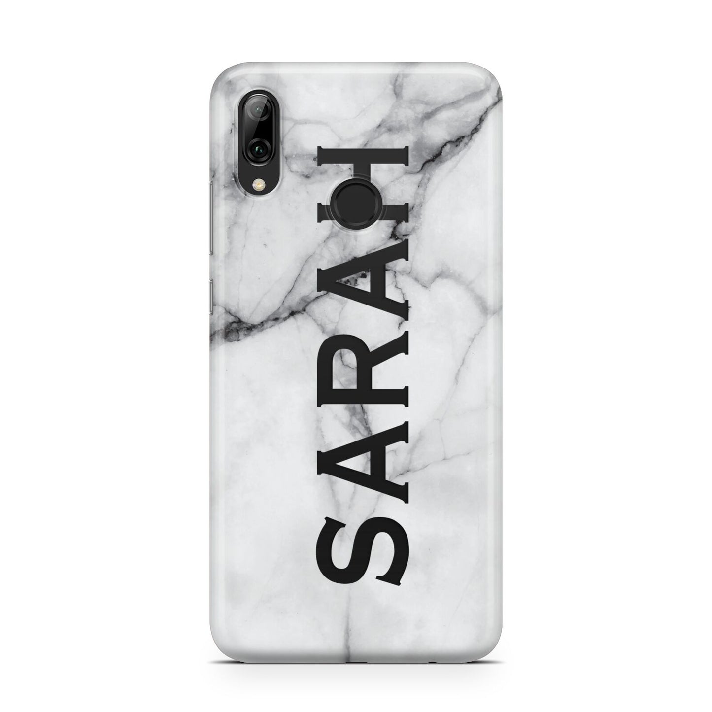 Personalised Clear Name See Through Grey Marble Huawei Y7 2019