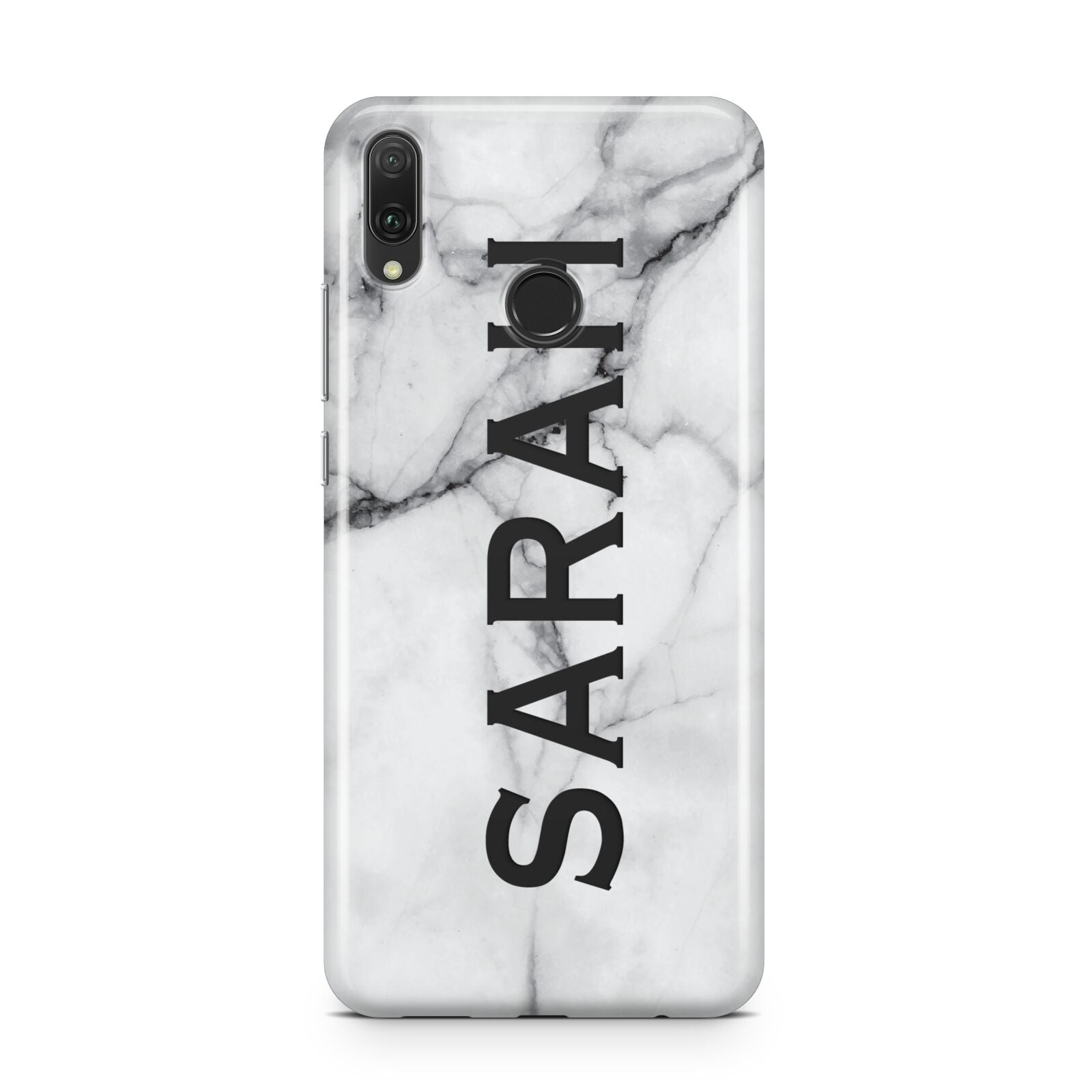 Personalised Clear Name See Through Grey Marble Huawei Y9 2019