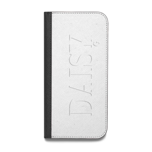 Personalised Clear Name Vegan Leather Flip iPhone Case