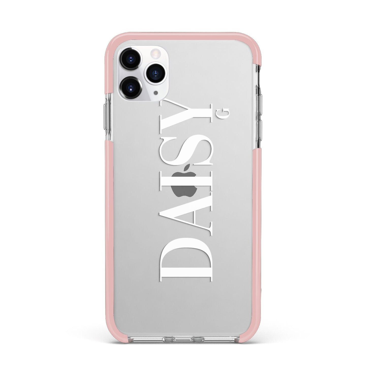 Personalised Clear Name iPhone 11 Pro Max Impact Pink Edge Case