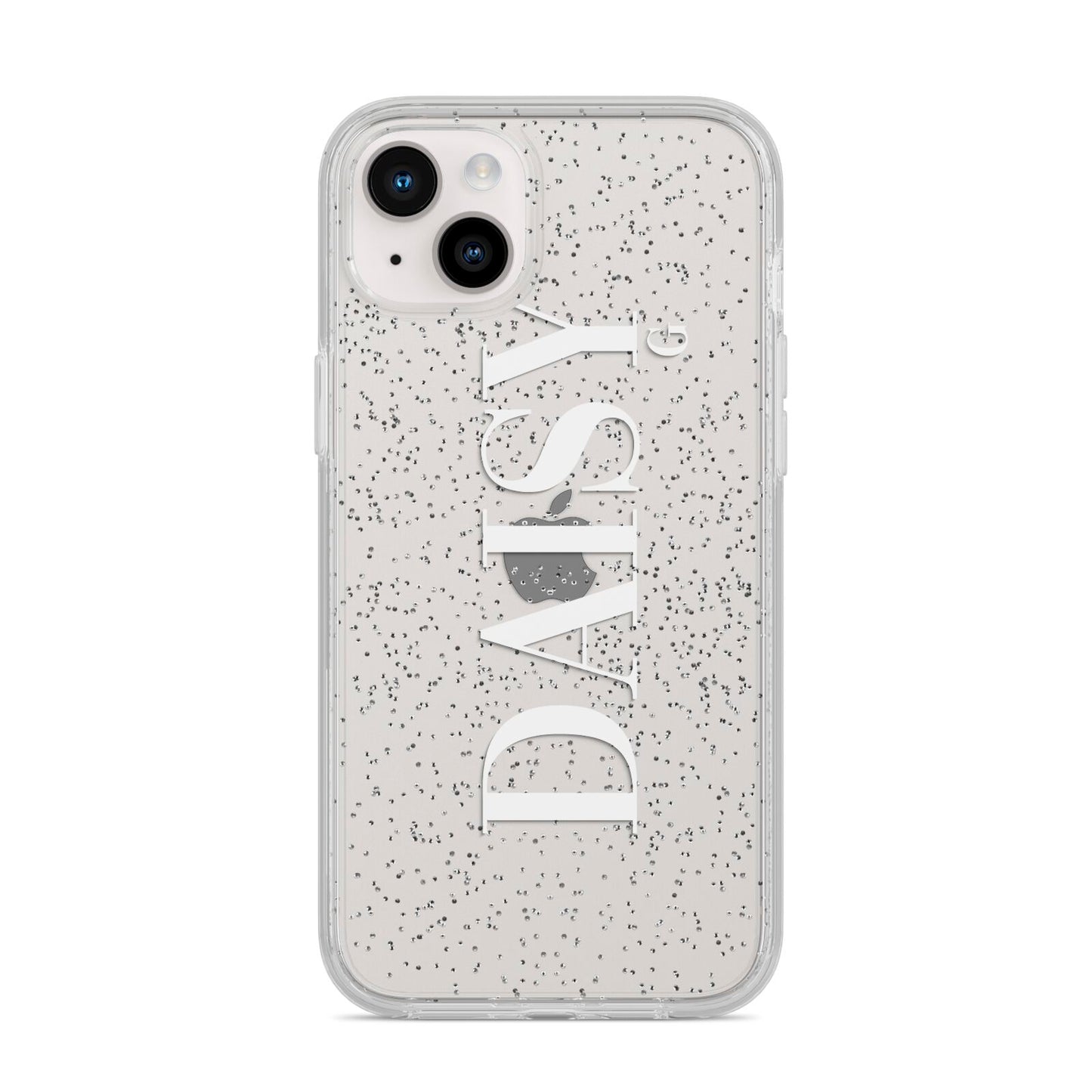 Personalised Clear Name iPhone 14 Plus Glitter Tough Case Starlight