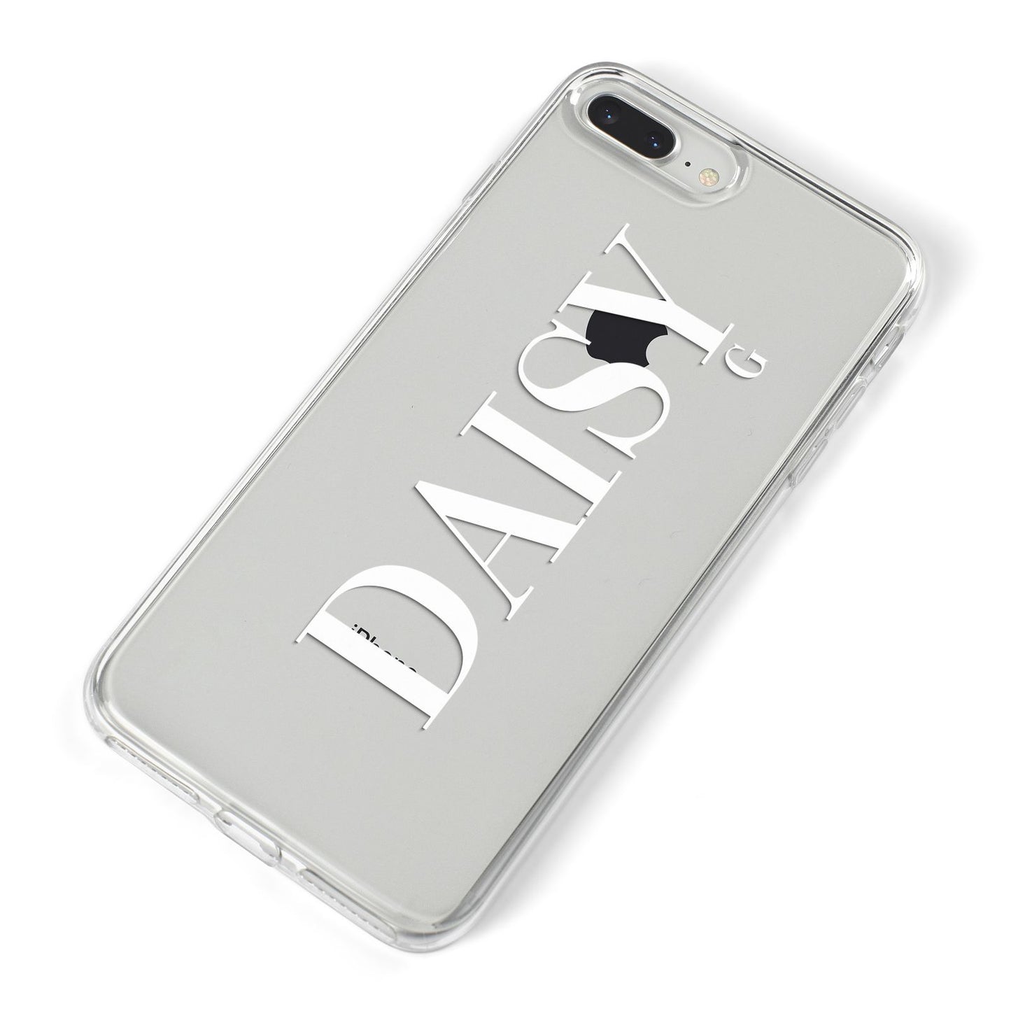 Personalised Clear Name iPhone 8 Plus Bumper Case on Silver iPhone Alternative Image