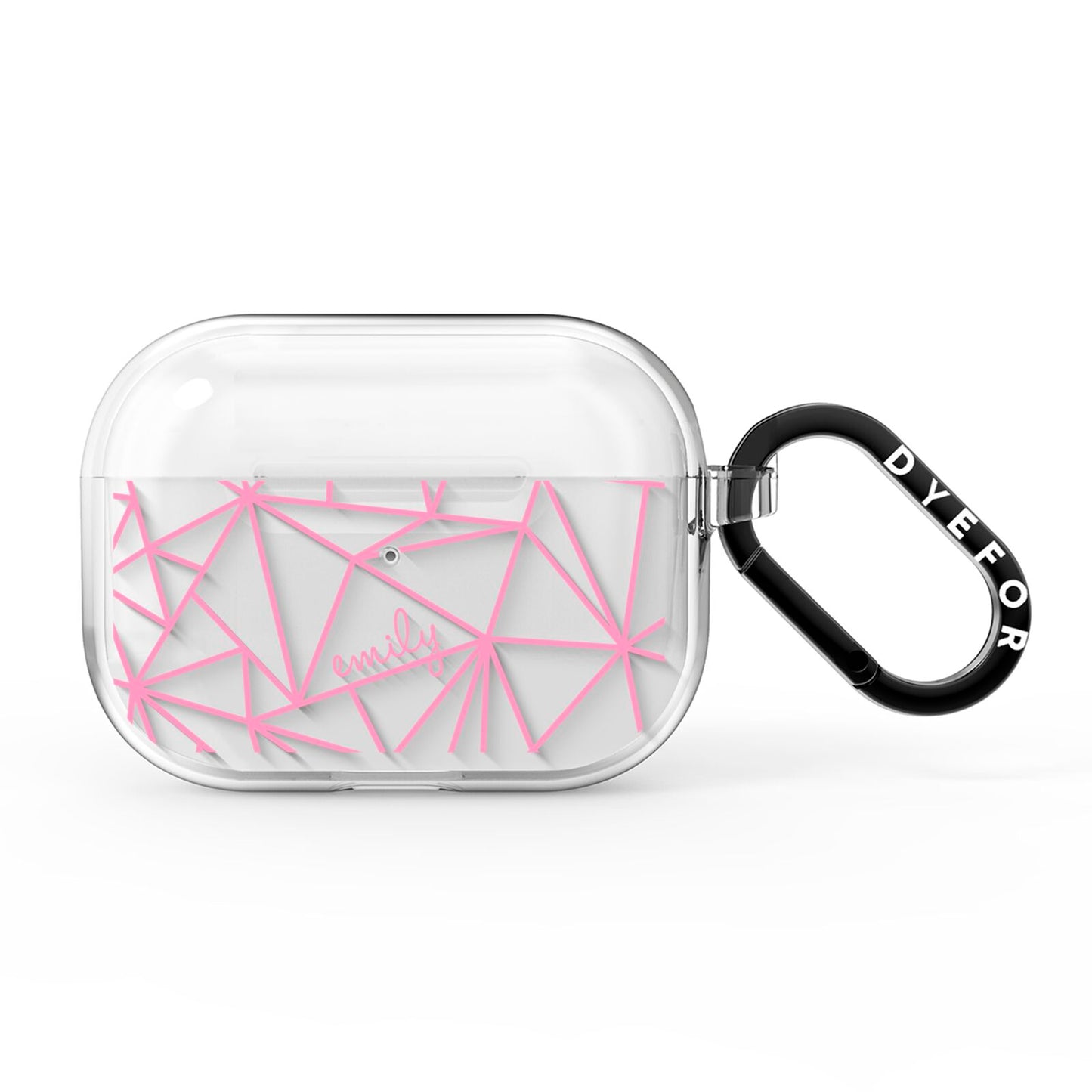 Personalised Clear Outlines Name Pink AirPods Pro Clear Case