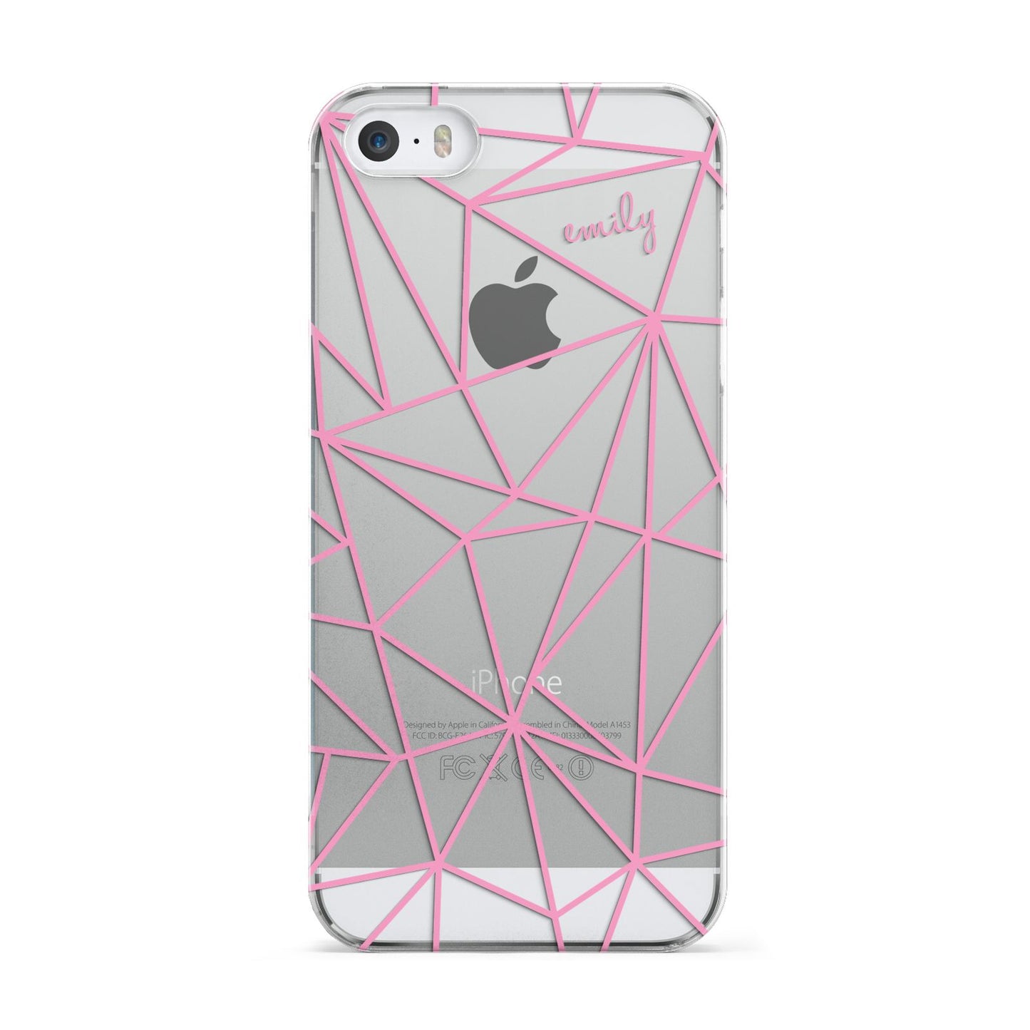 Personalised Clear Outlines Name Pink Apple iPhone 5 Case