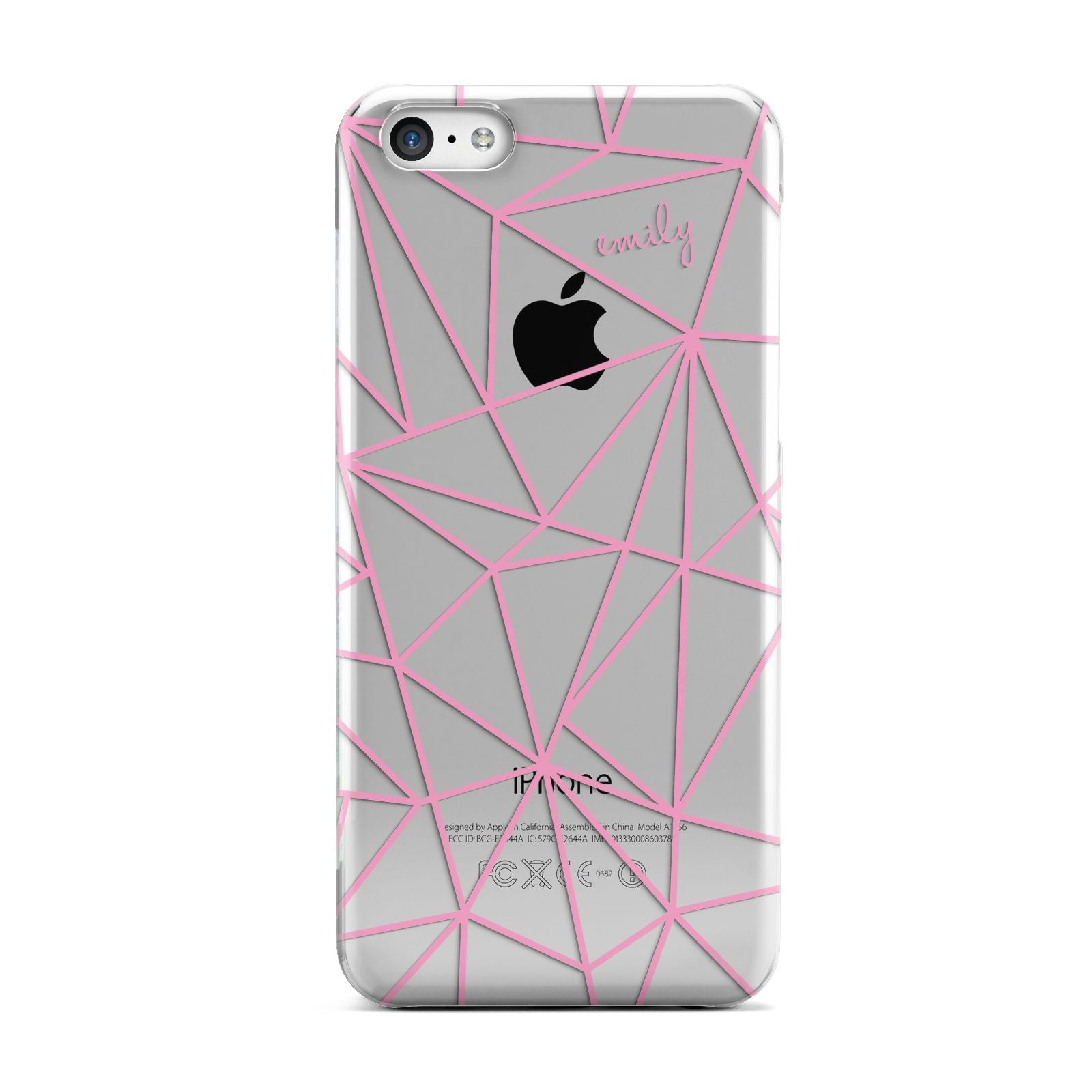 Personalised Clear Outlines Name Pink Apple iPhone 5c Case