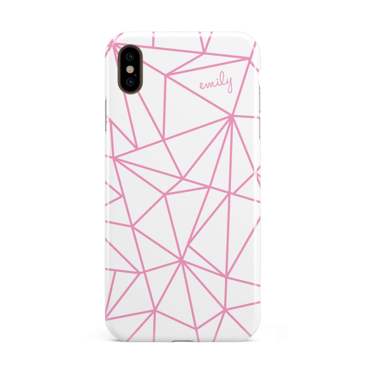 Personalised Clear Outlines Name Pink Apple iPhone Xs Max 3D Tough Case