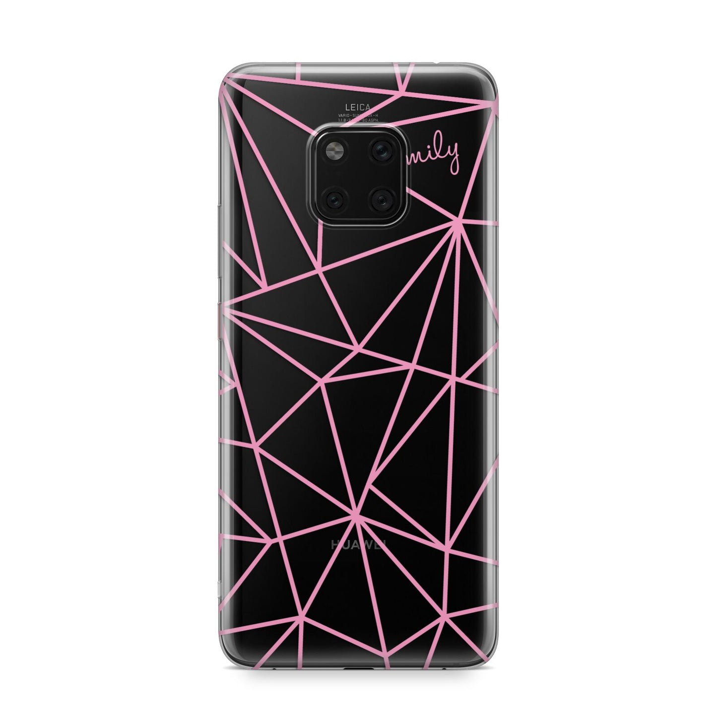 Personalised Clear Outlines Name Pink Huawei Mate 20 Pro Phone Case