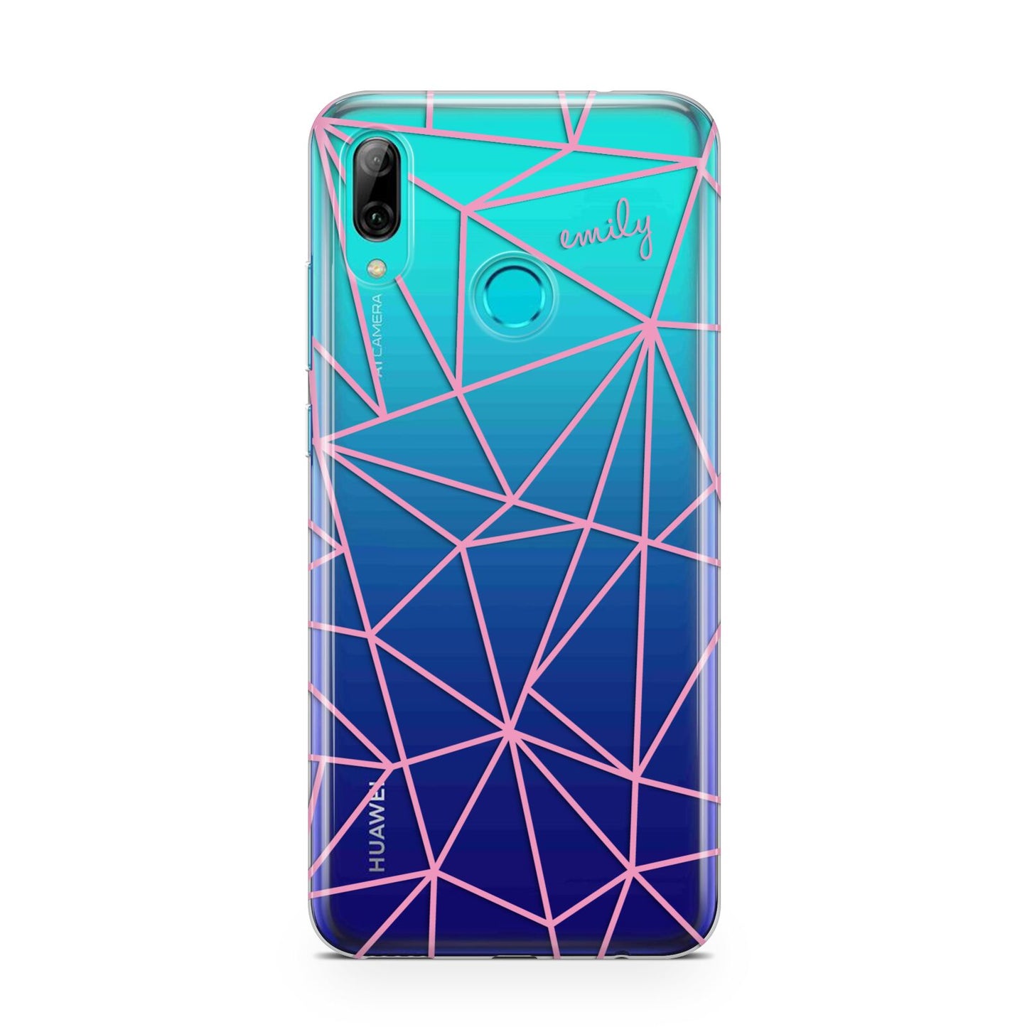 Personalised Clear Outlines Name Pink Huawei P Smart 2019 Case