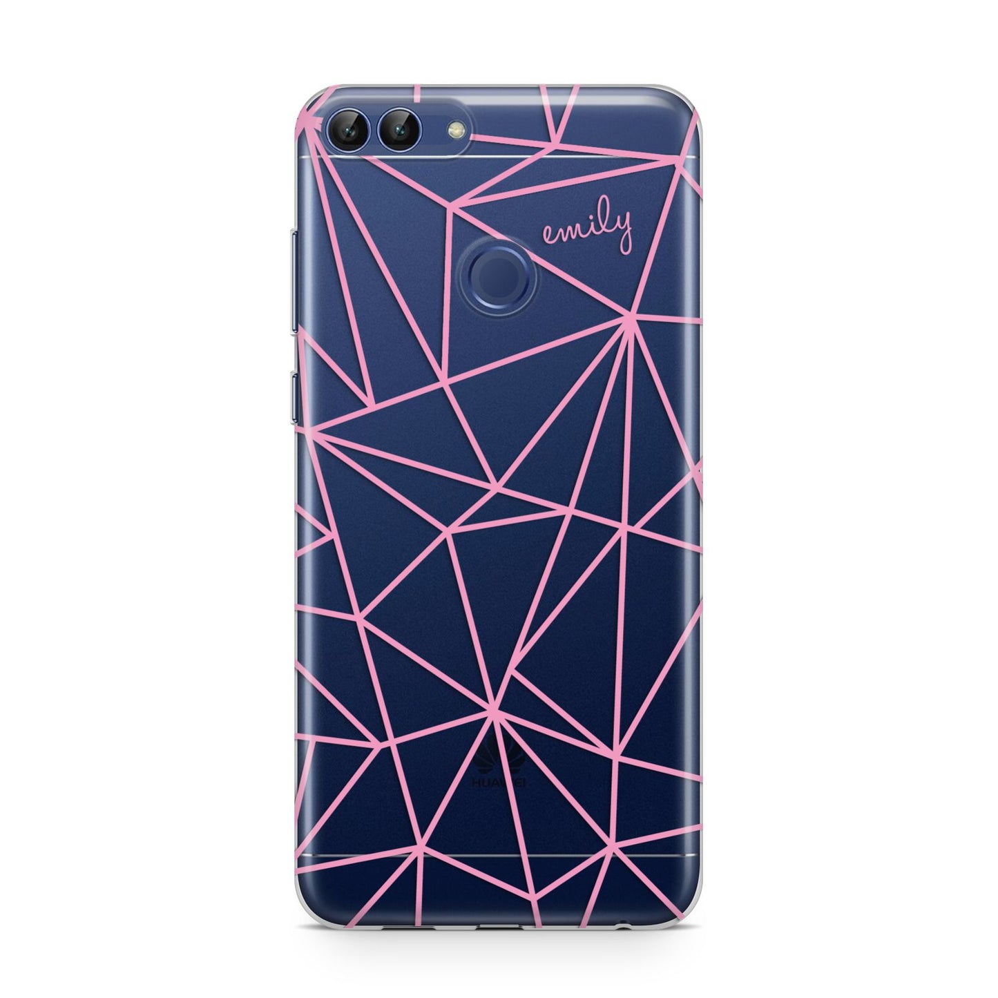 Personalised Clear Outlines Name Pink Huawei P Smart Case