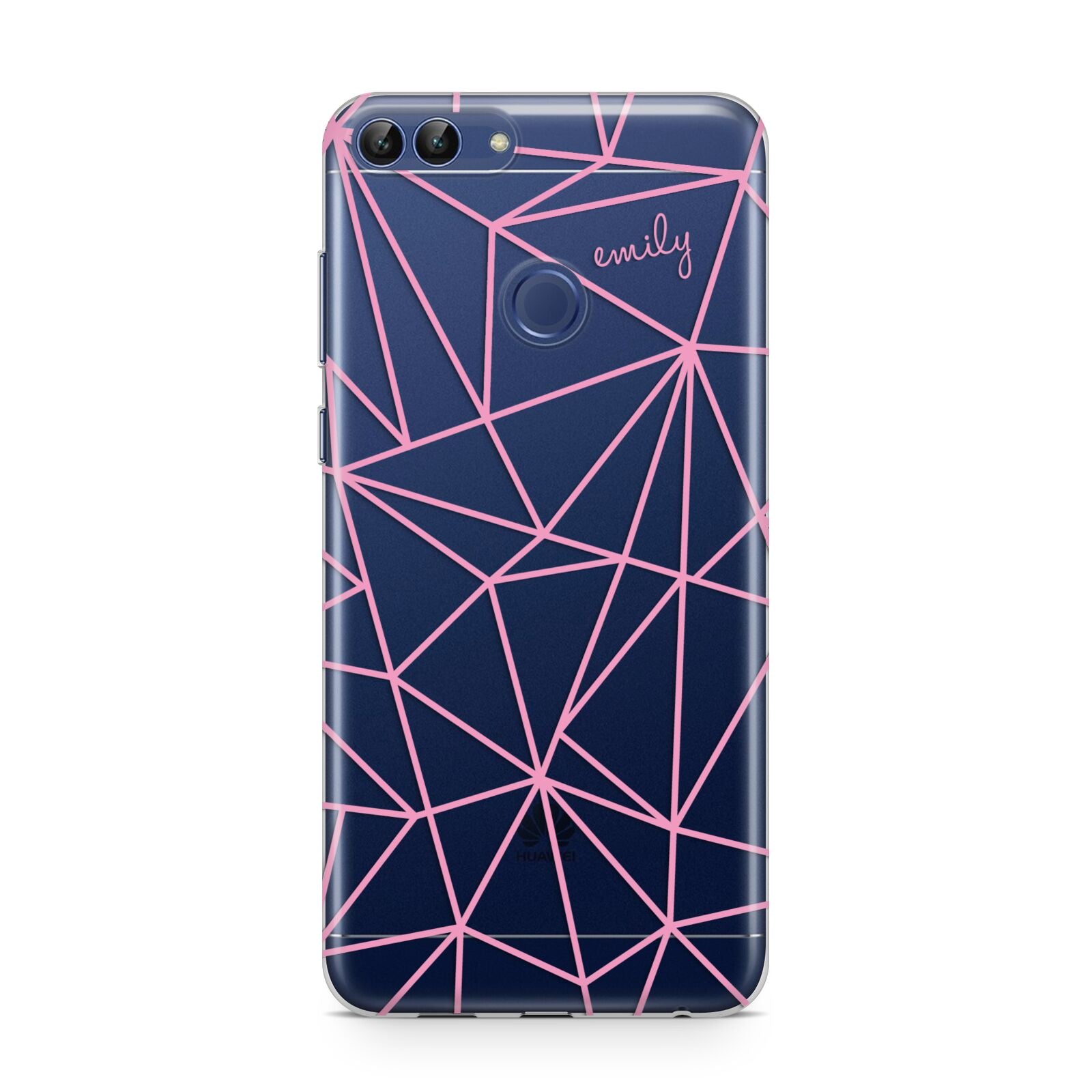 Personalised Clear Outlines Name Pink Huawei P Smart Case