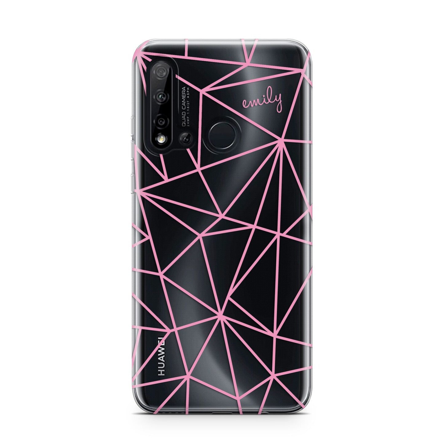 Personalised Clear Outlines Name Pink Huawei P20 Lite 5G Phone Case