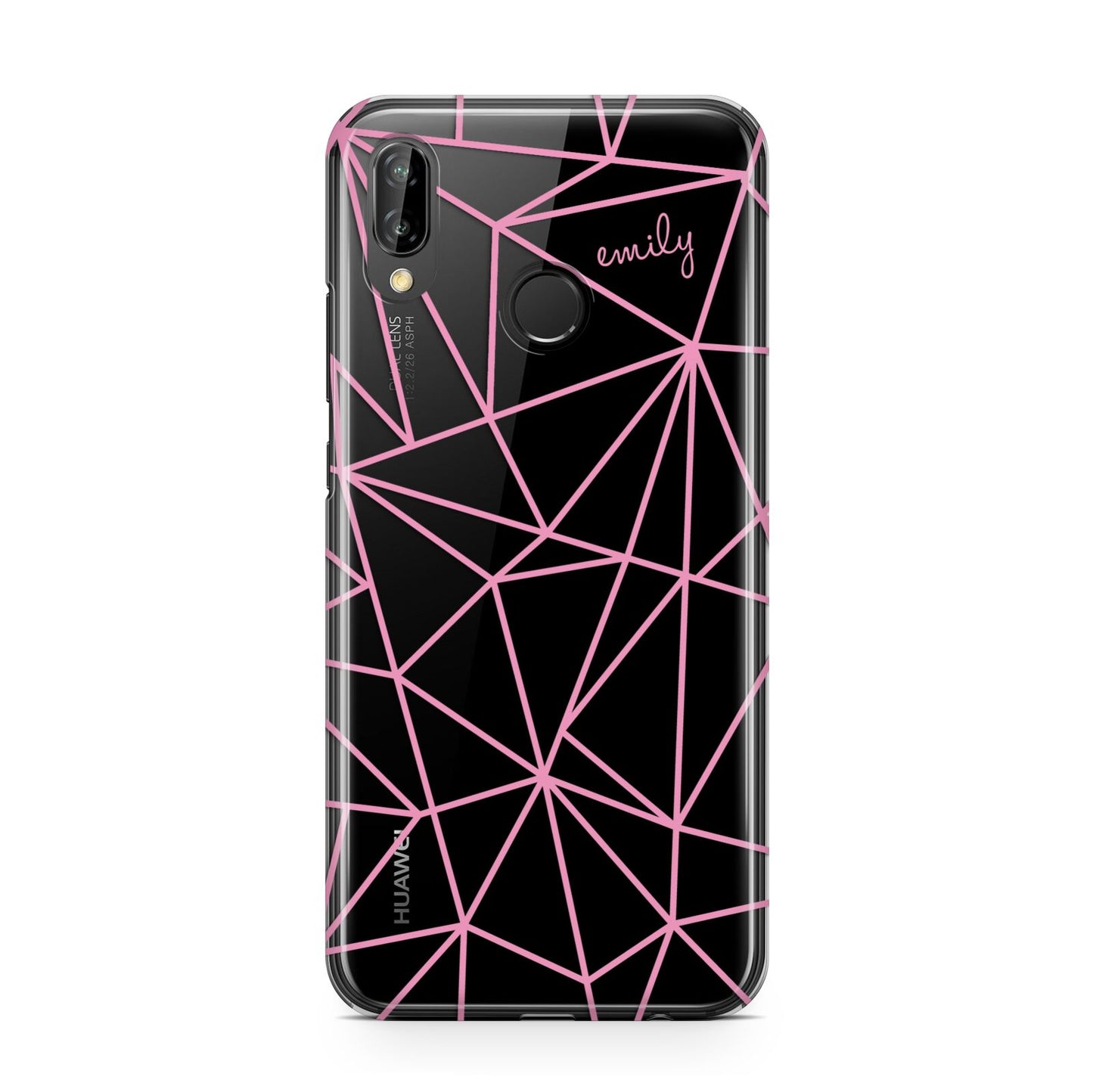Personalised Clear Outlines Name Pink Huawei P20 Lite Phone Case
