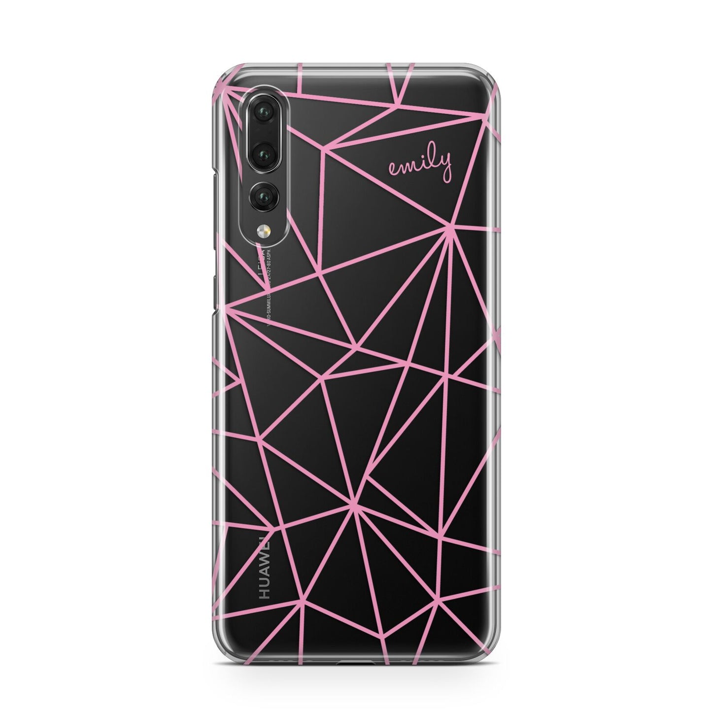 Personalised Clear Outlines Name Pink Huawei P20 Pro Phone Case