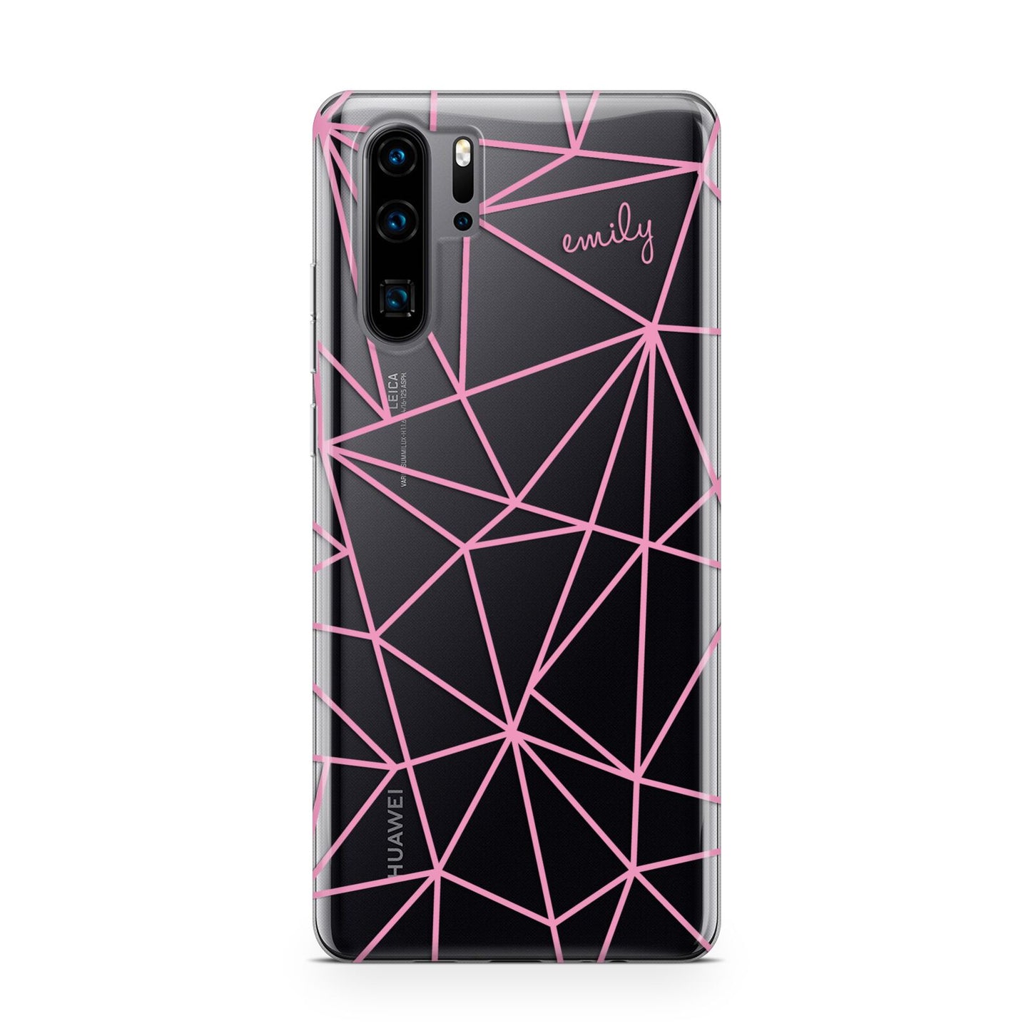 Personalised Clear Outlines Name Pink Huawei P30 Pro Phone Case