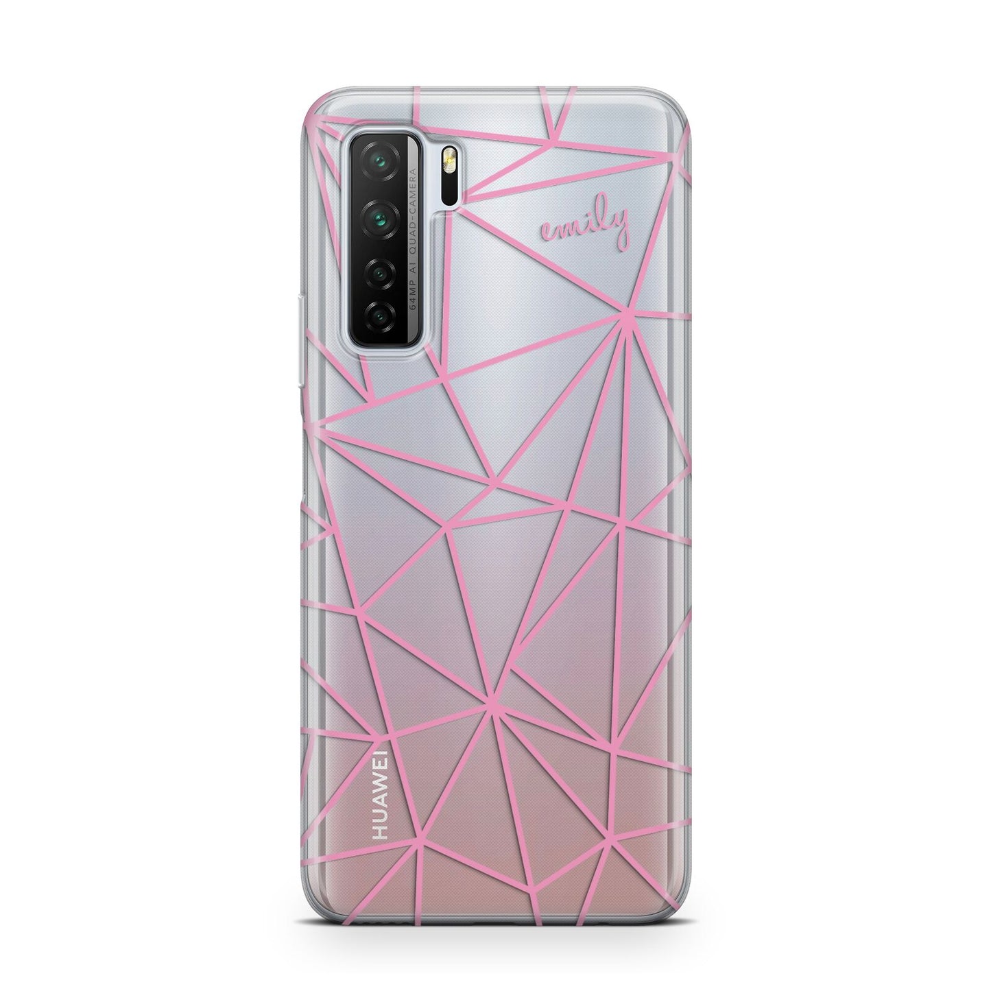 Personalised Clear Outlines Name Pink Huawei P40 Lite 5G Phone Case