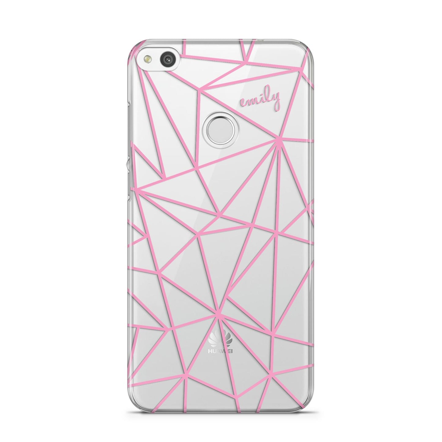 Personalised Clear Outlines Name Pink Huawei P8 Lite Case