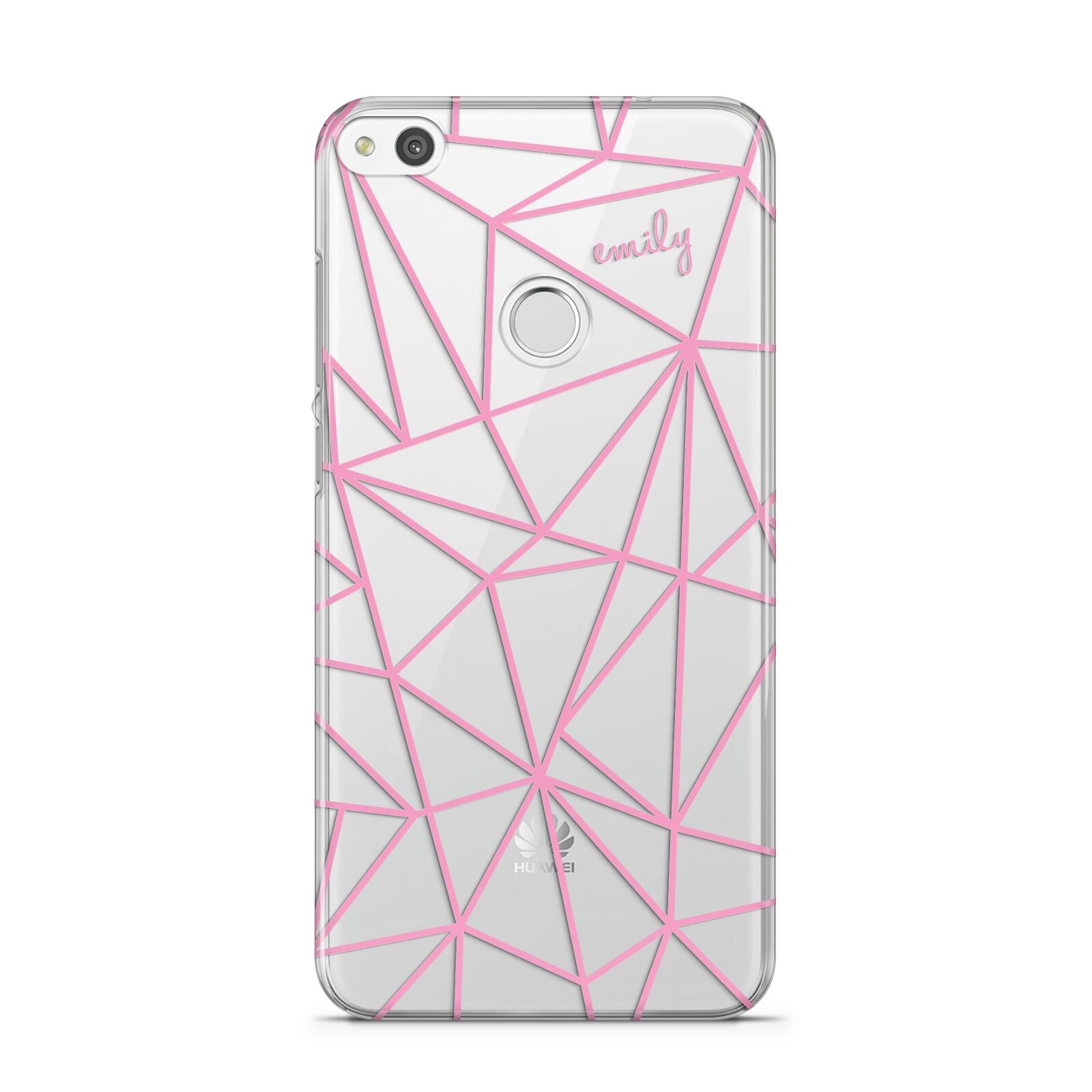 Personalised Clear Outlines Name Pink Huawei P8 Lite Case