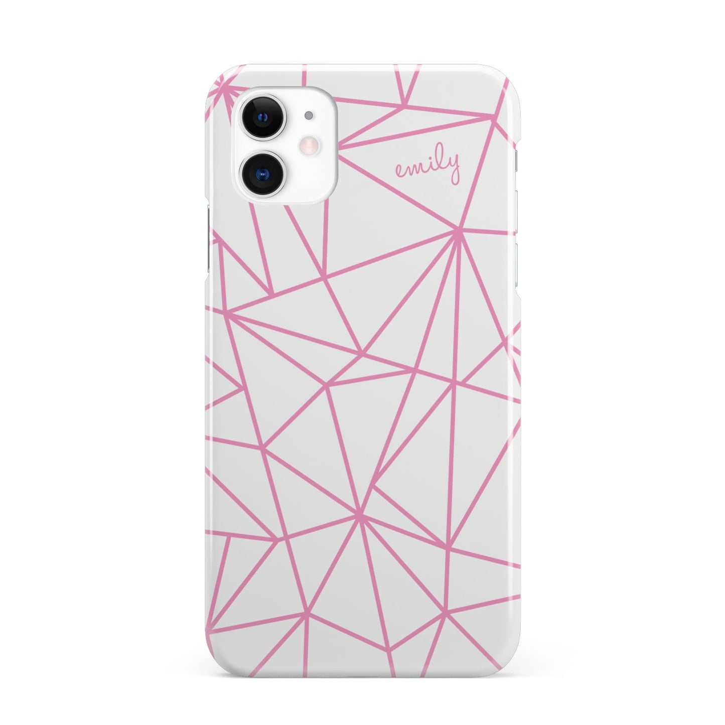 Personalised Clear Outlines Name Pink iPhone 11 3D Snap Case