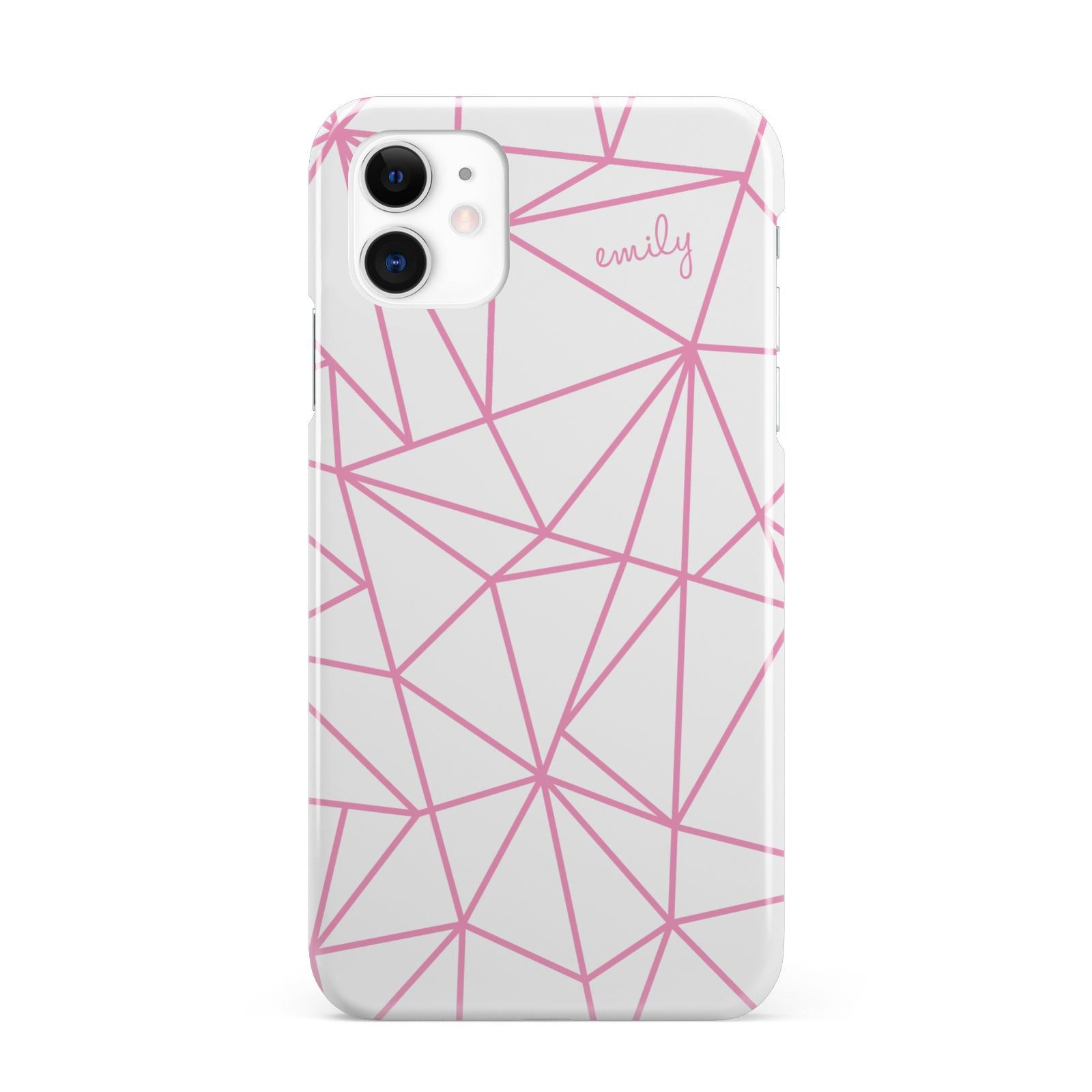 Personalised Clear Outlines Name Pink iPhone 11 3D Snap Case